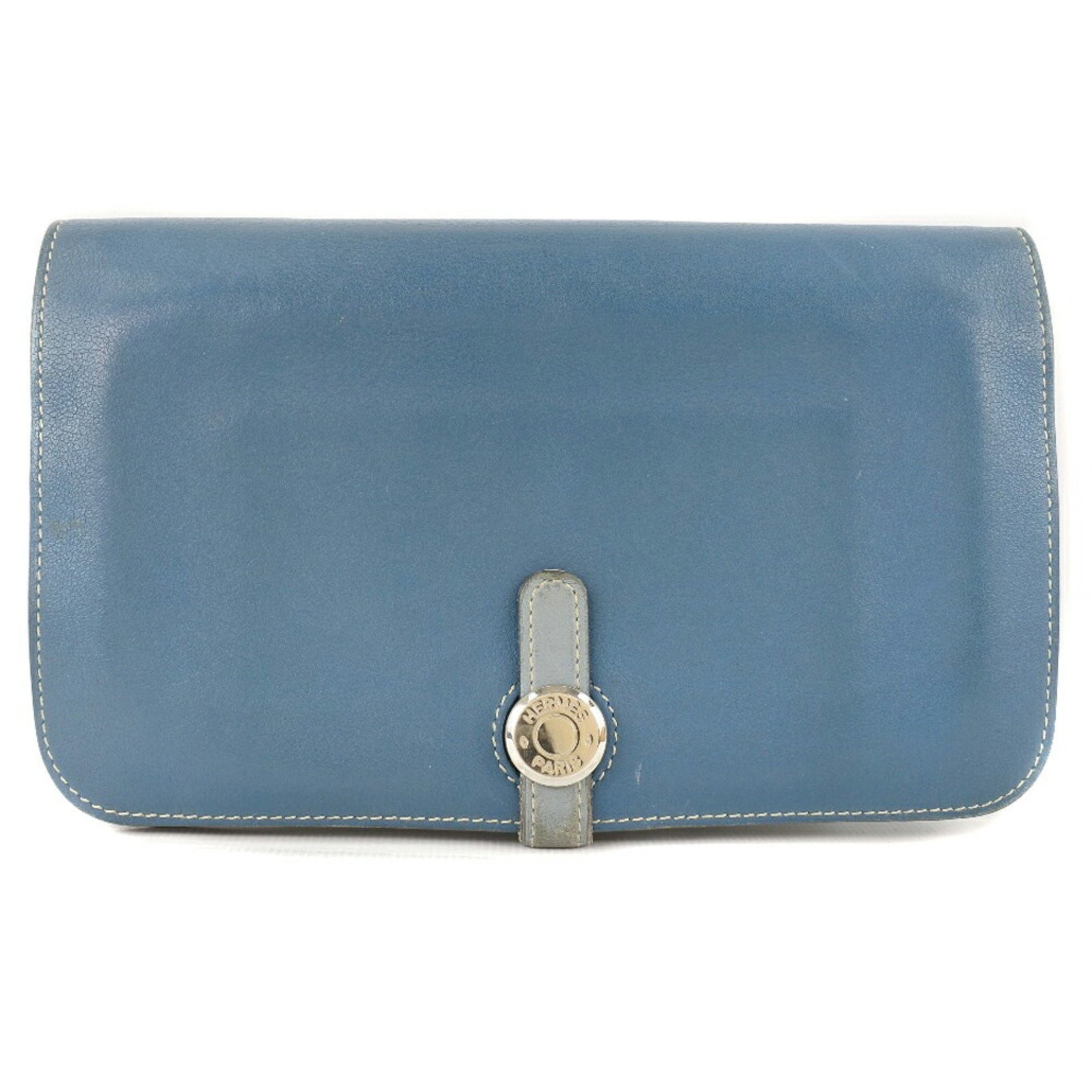 HERMES Dogon Calf □R Unisex Long Wallet