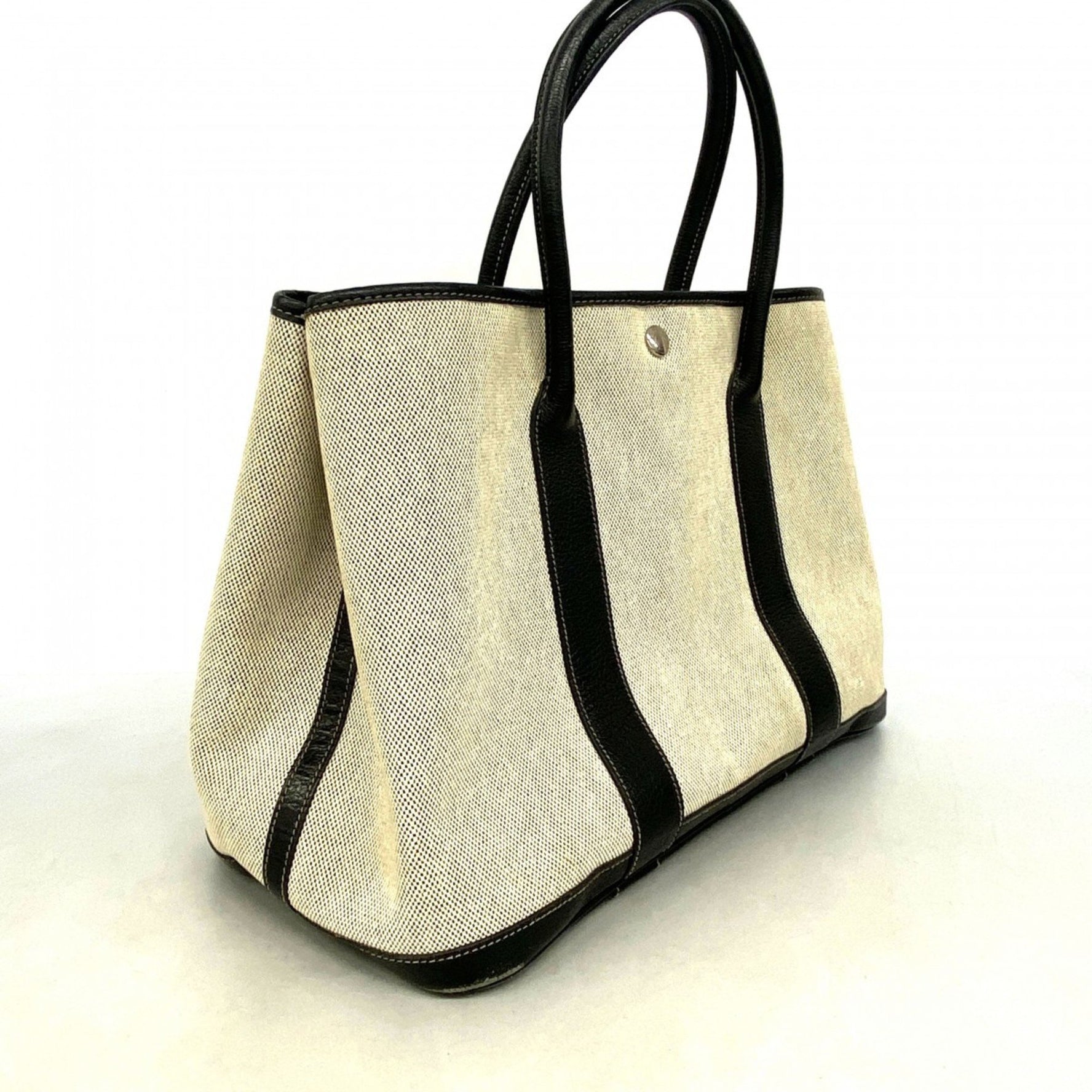 Hermes Hermès Garden PM Tote Bag, Bordeaux Ribbon, Toile H