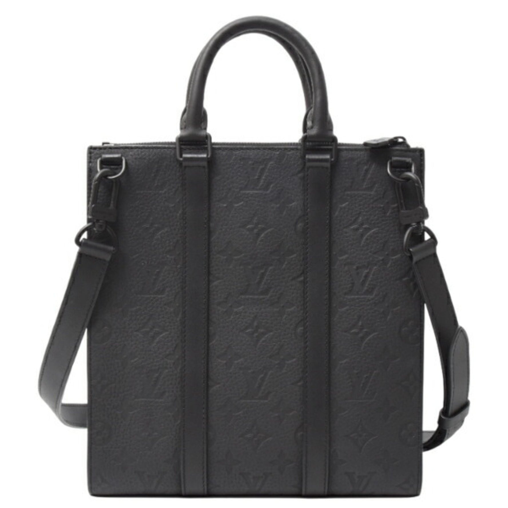 Louis Vuitton Sac Plat Cross Tote Bag in Monogram Taurillon Leather, Black