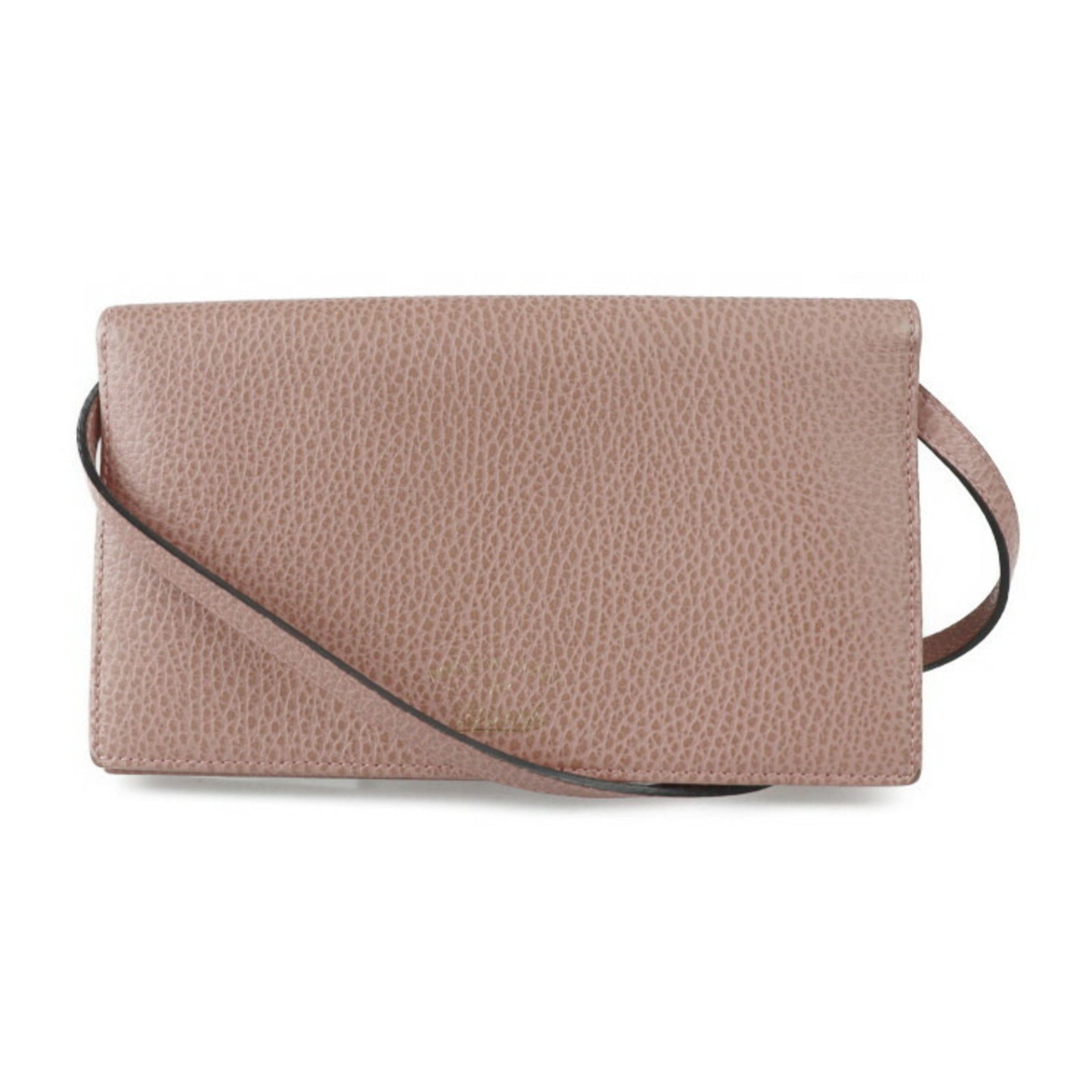 GUCCI Shoulder Wallet Swing Bag Calf Leather Series Gold Hardware Clutch Long