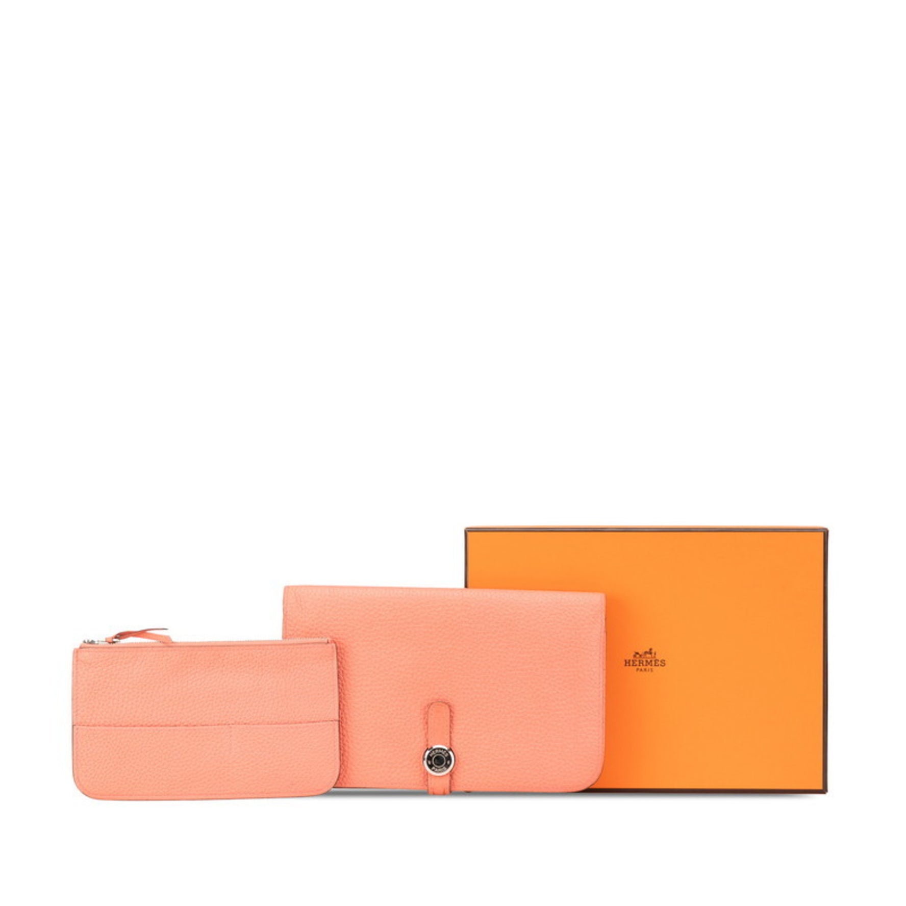 Hermes Dogon Duo Long Wallet Rose Candy Salmon Pink Togo