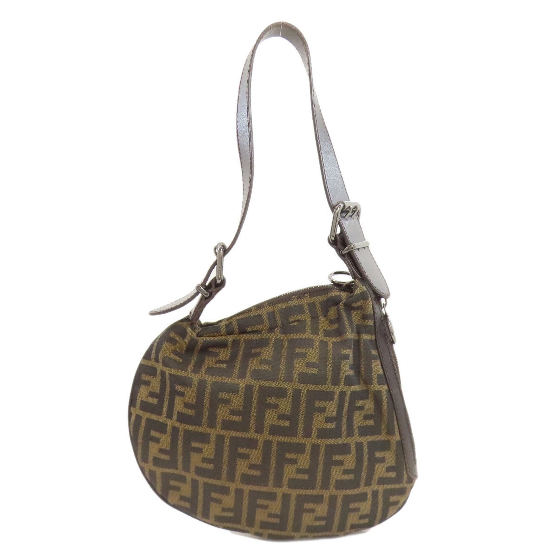 Fendi One-Shoulder Zucca Pattern Canvas Shoulder Bag