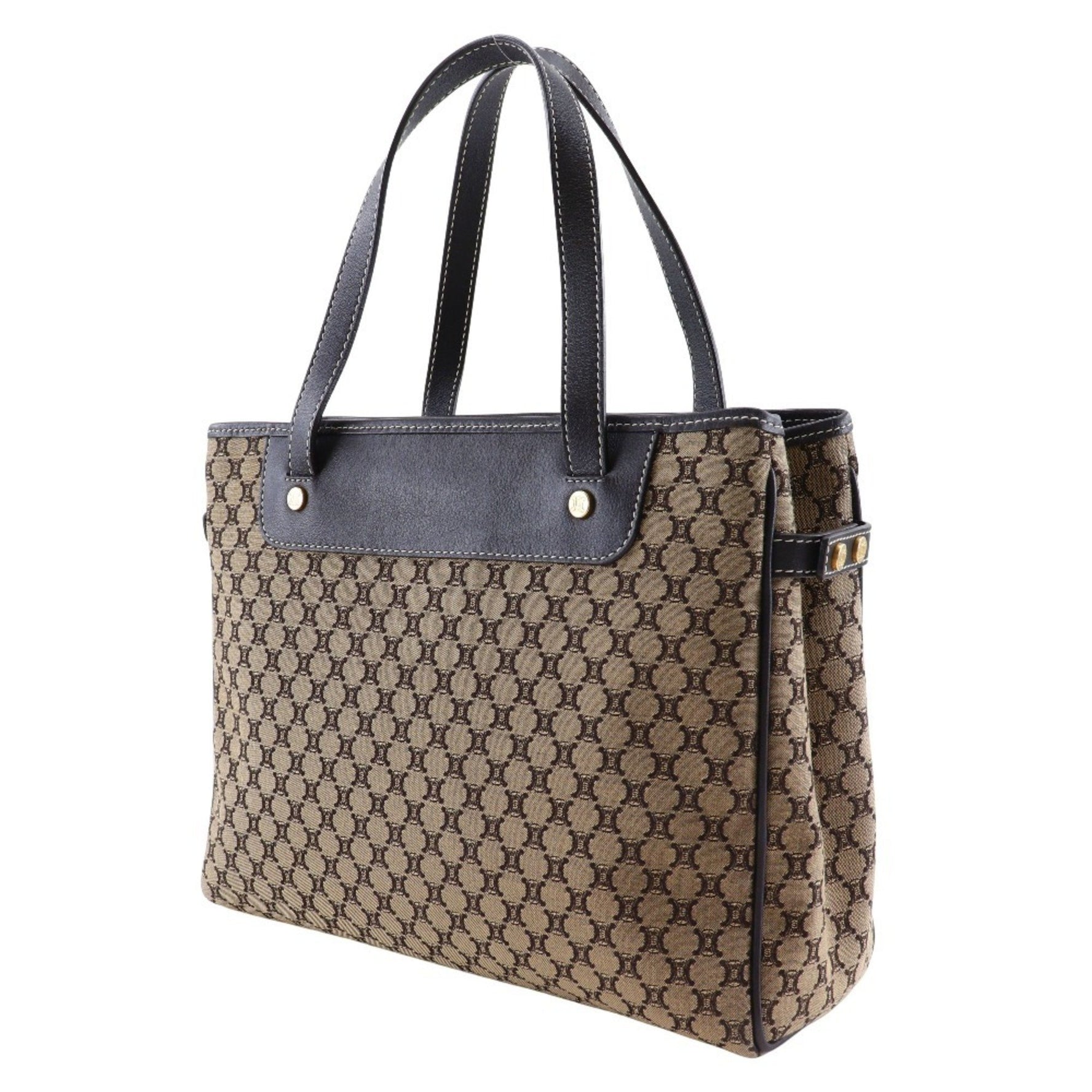 CELINE Macadam Handbag Canvas x Calf