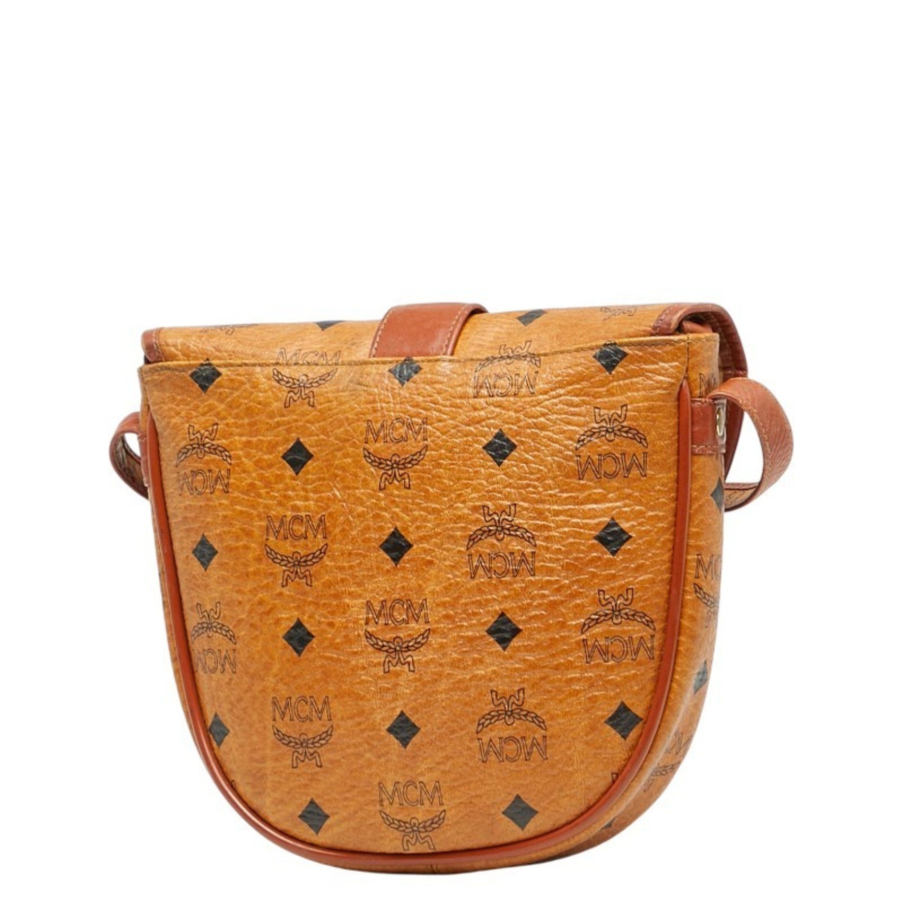 MCM Visetos Logogram Shoulder Bag in PVC and Leather