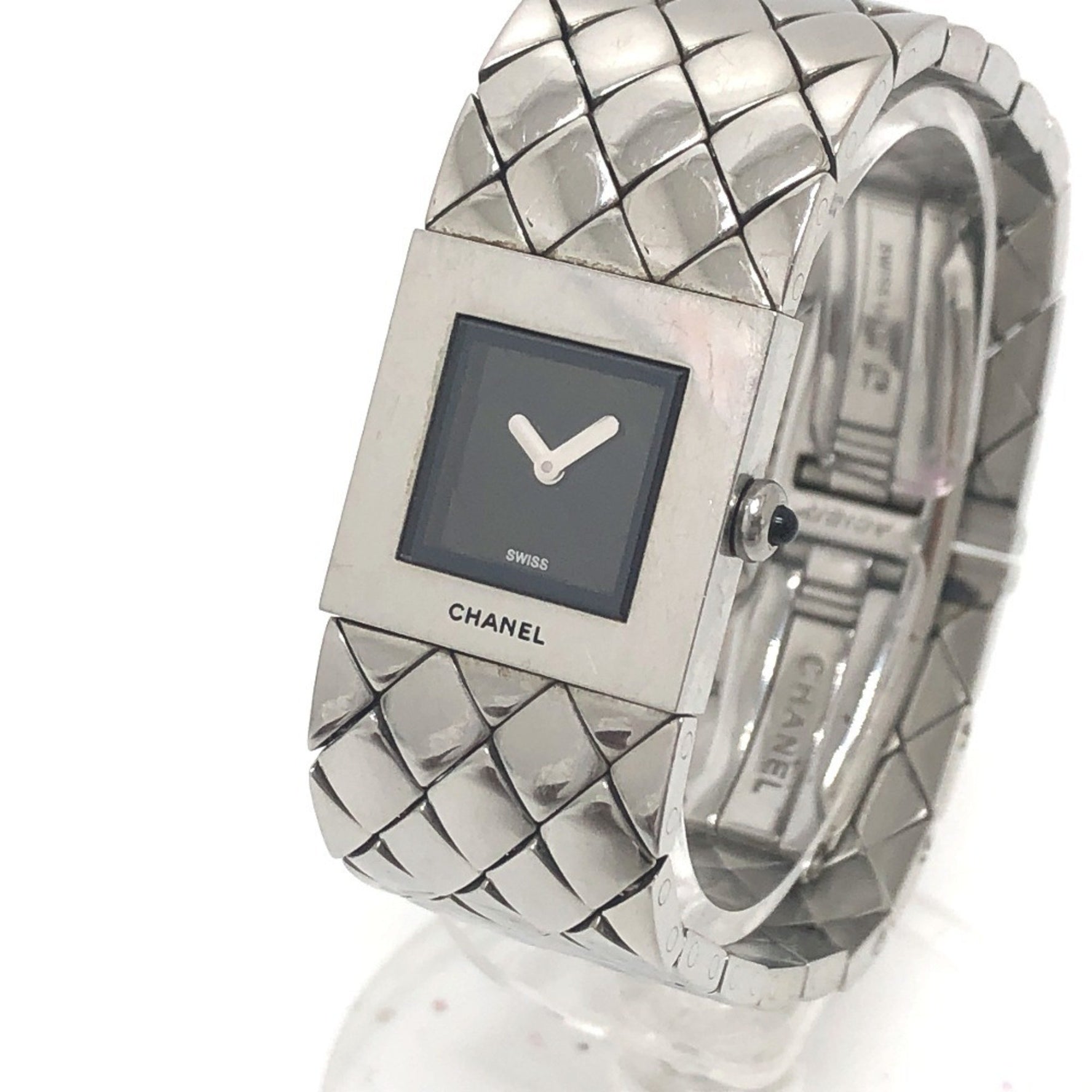 CHANEL Matelasse Quartz Watch Wristwatch SS Ladies Silver