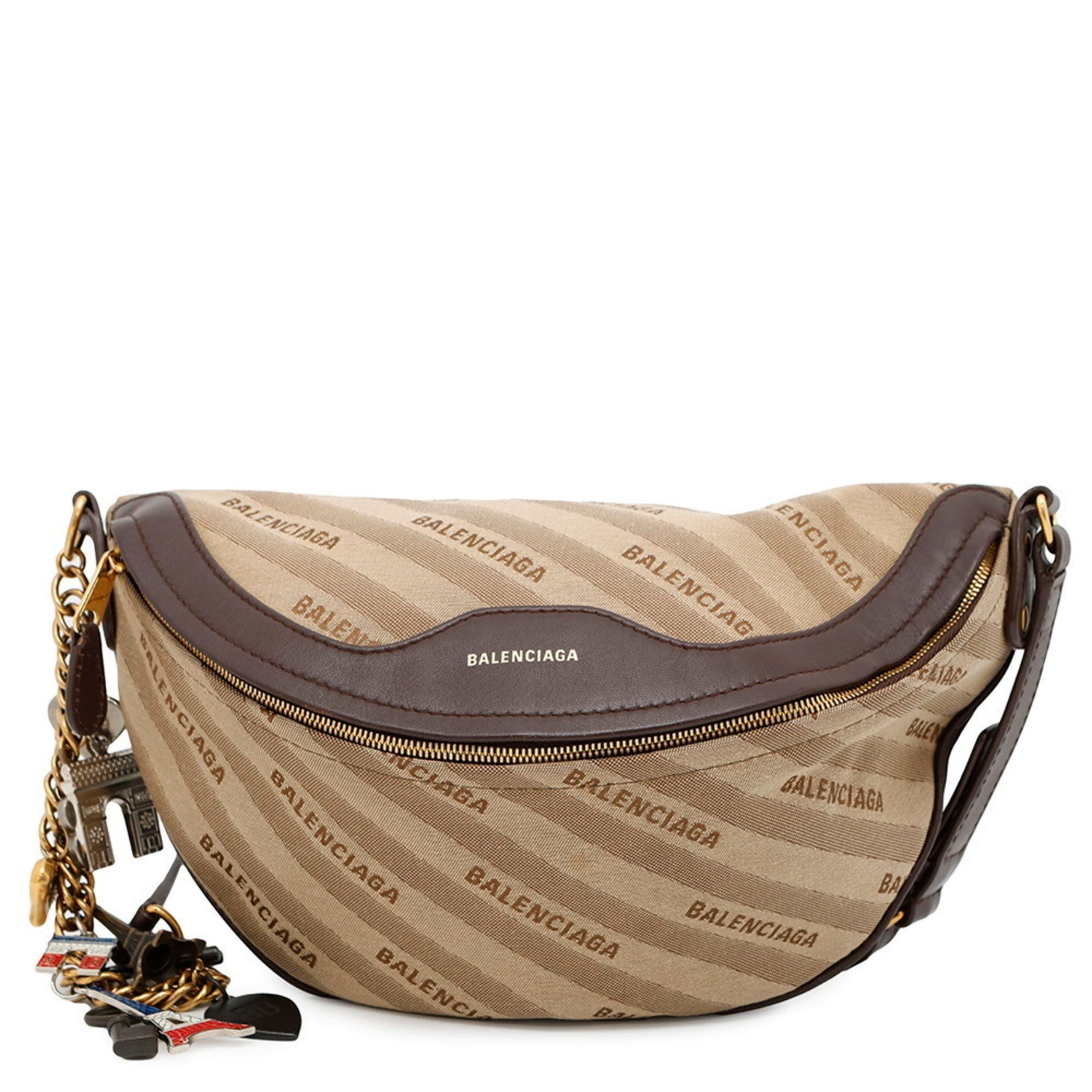 Balenciaga Souvenir Body Bag XS Paris Charm Canvas and Leather