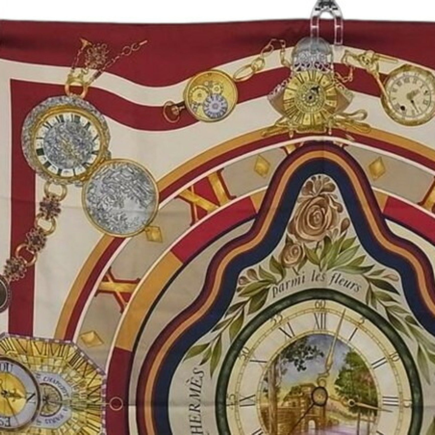 HERMES Scarf/Muffler Carre 90 - Multicolor 100% Silk parmi les fleurs je compt Time to spend among flowers