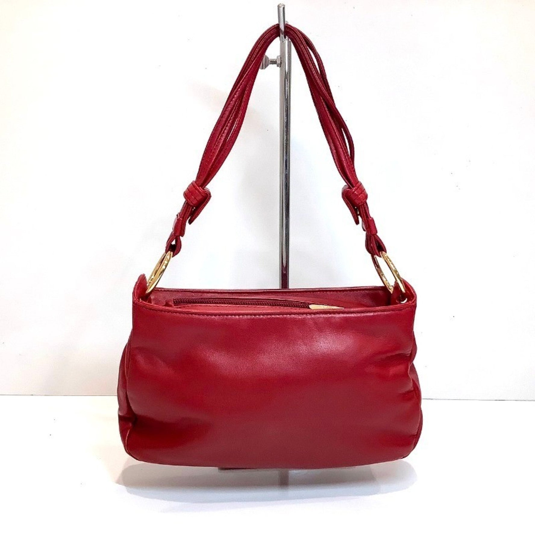 LOEWE Anagram Nappa Leather Handbag, Red