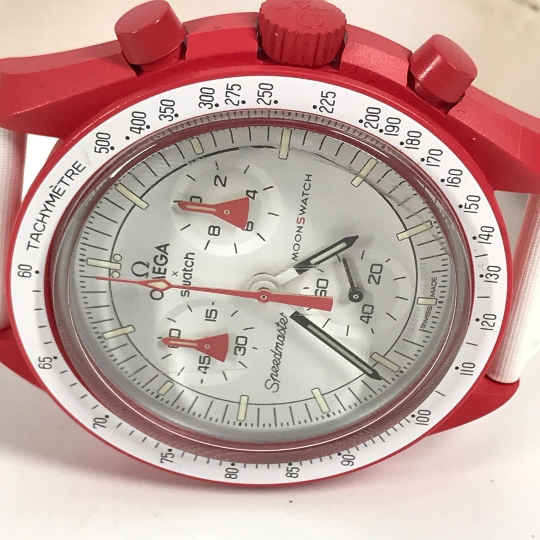 OMEGA Swatch collaboration Moon MISSION TO MARS Mars watch red
