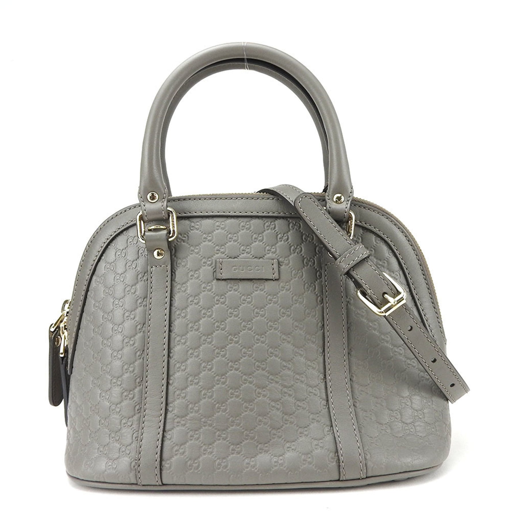 Gucci Handbag Micro Guccissima Leather Grey Shoulder Bag