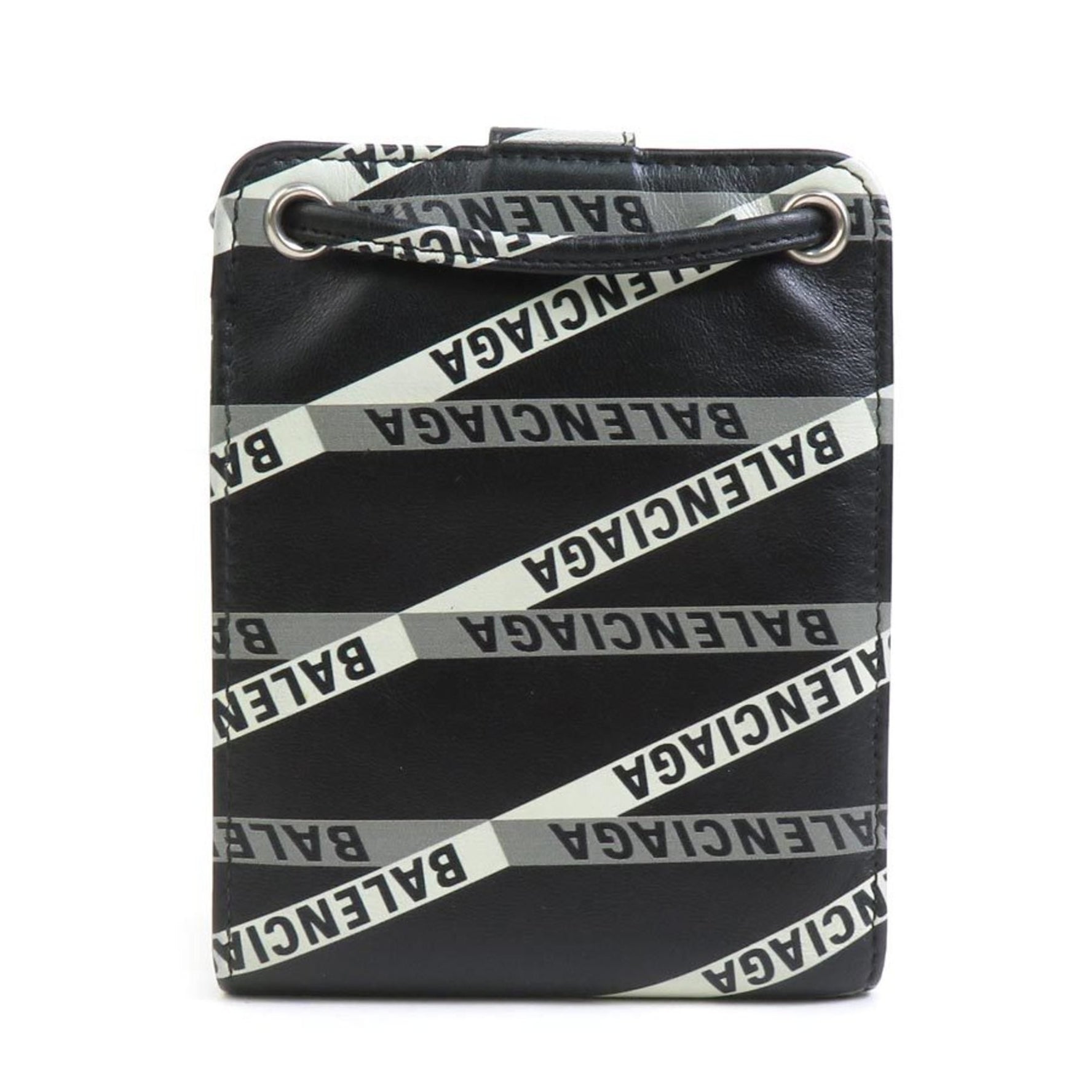BALENCIAGA Bi-fold Wallet Neck Leather Men's