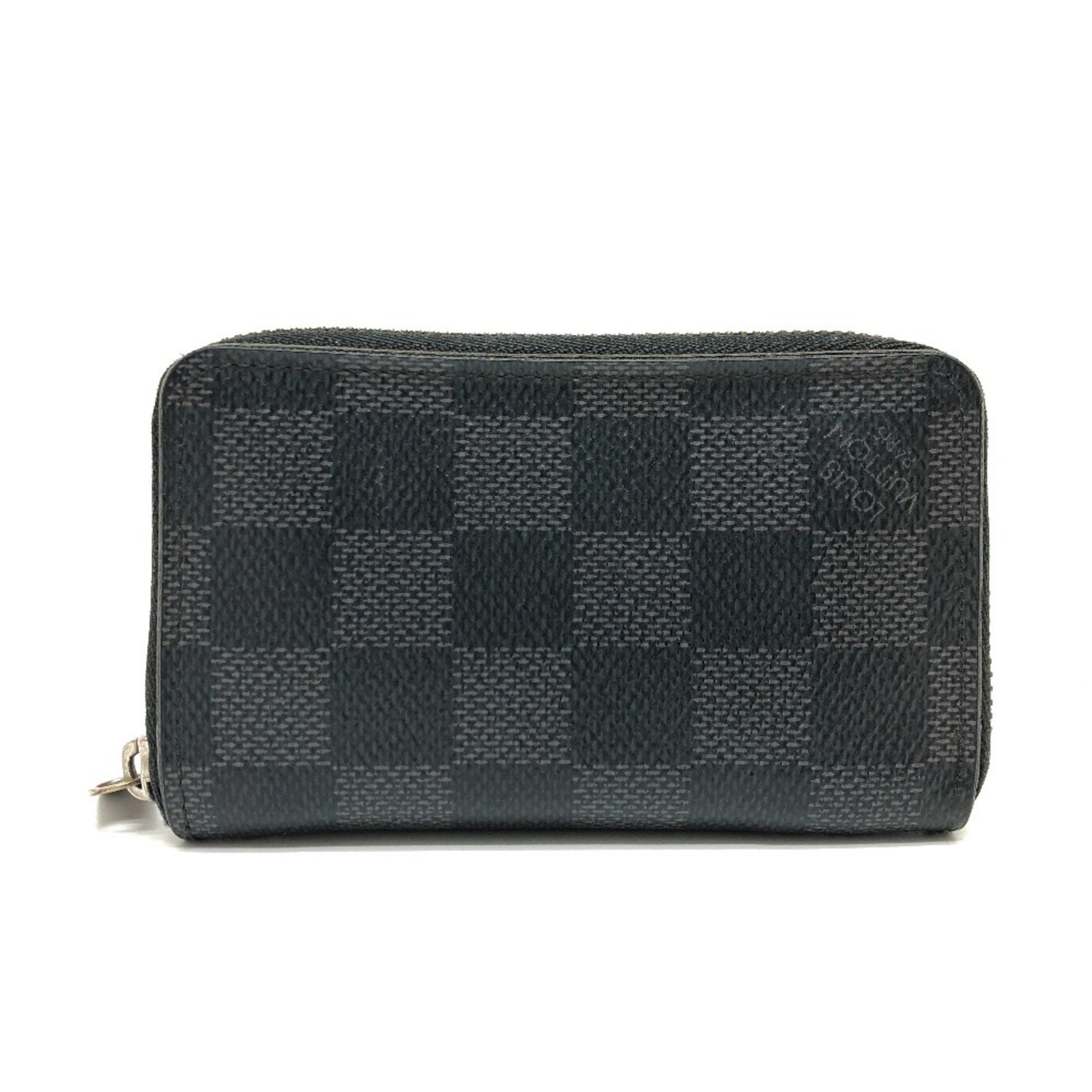 Louis Vuitton Damier Graphite Zipper Coin Purse Wallet/Coin Case Canvas Black