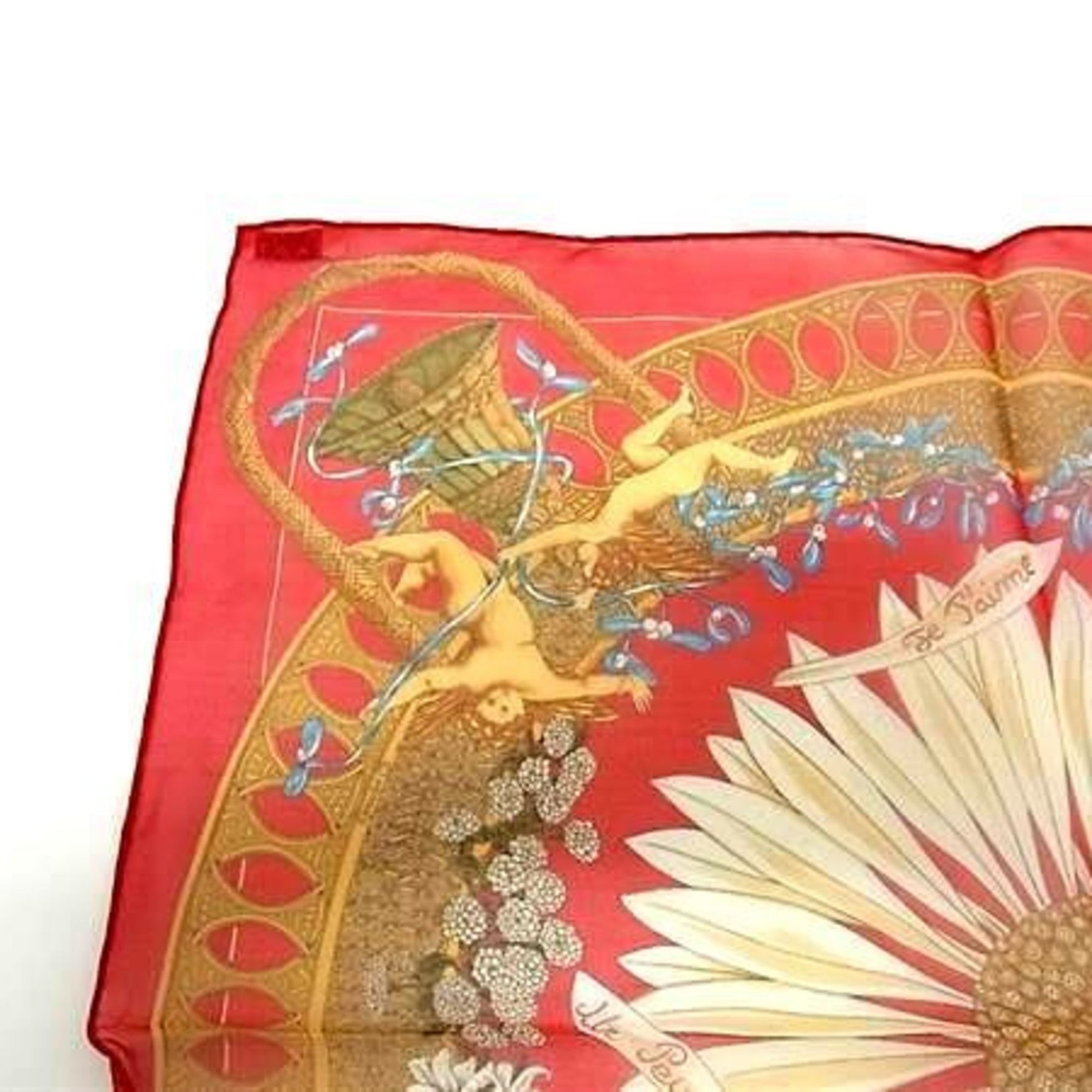 HERMES Amours Carré 40 Scarf - Red Multicolor, 100% Silk, Petit Chiffon
