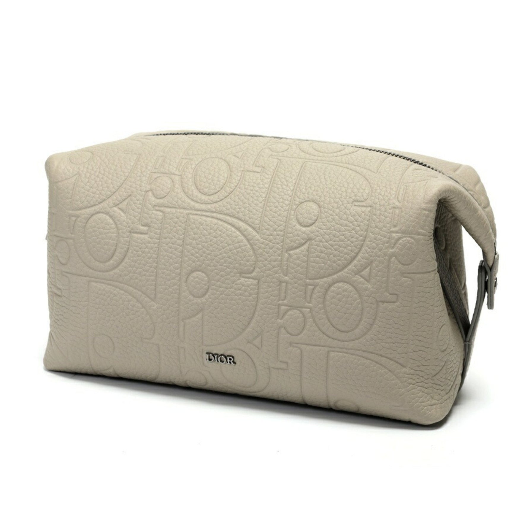 Christian Dior Dior DIOR Pouch Travel Gravity Leather Grey
