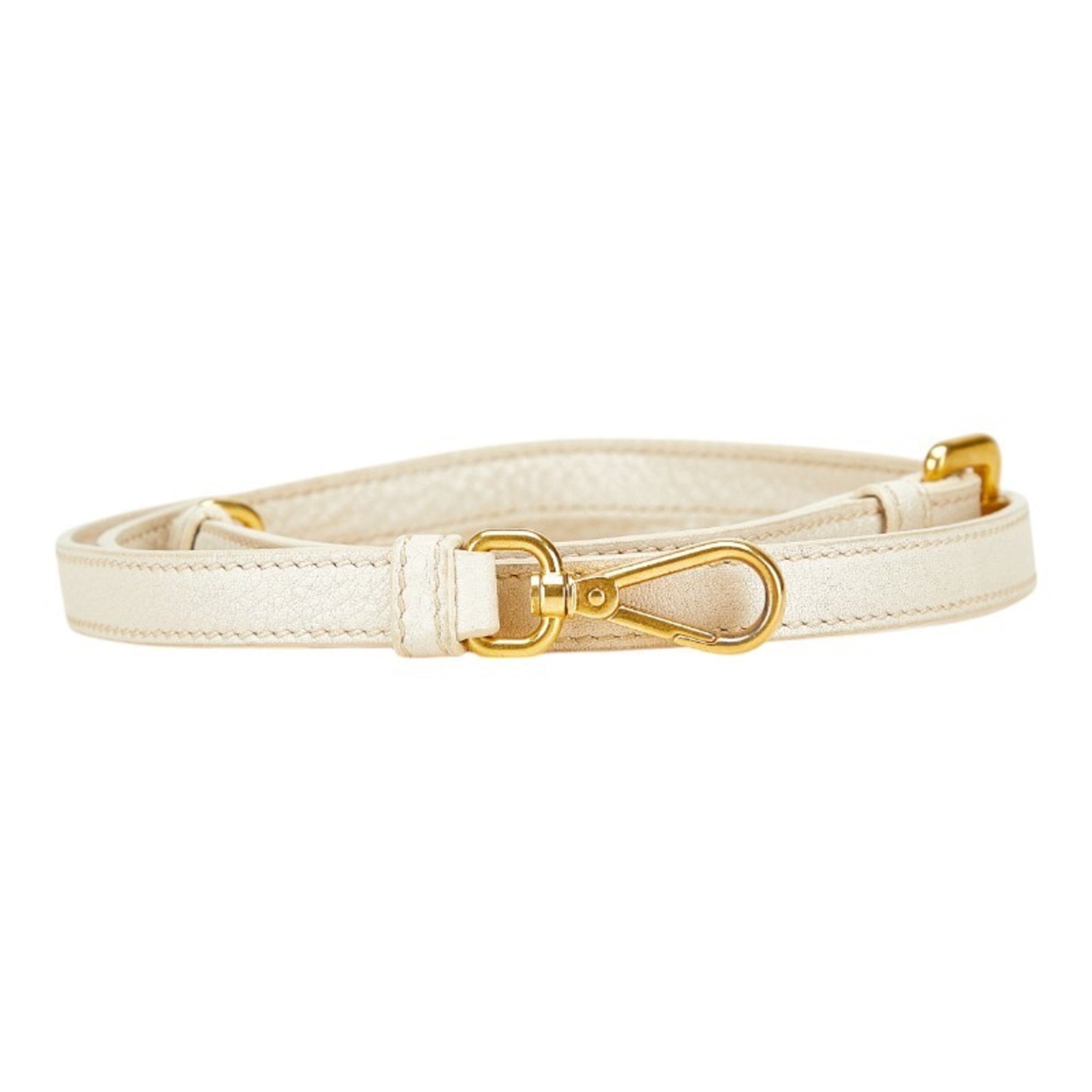 Prada shoulder strap, ivory and gold leather