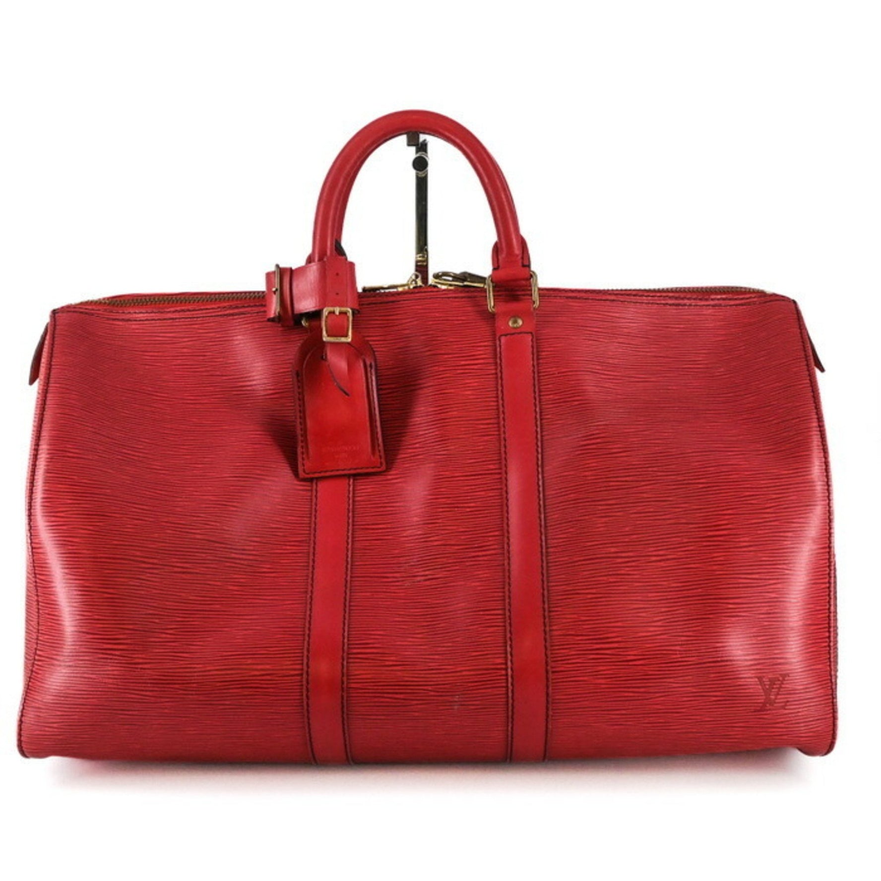 Louis Vuitton Epi Leather Keepall 45 Boston Bag, Red, Leather, Men's/Women's