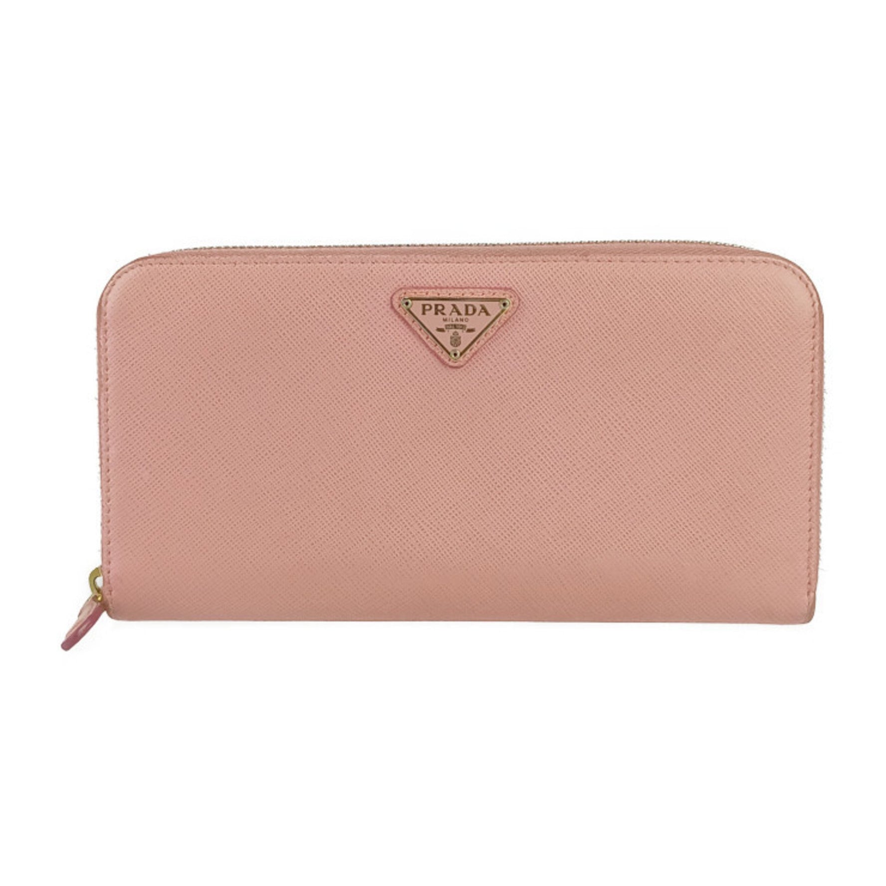 PRADA Long Wallet Saffiano Leather Round