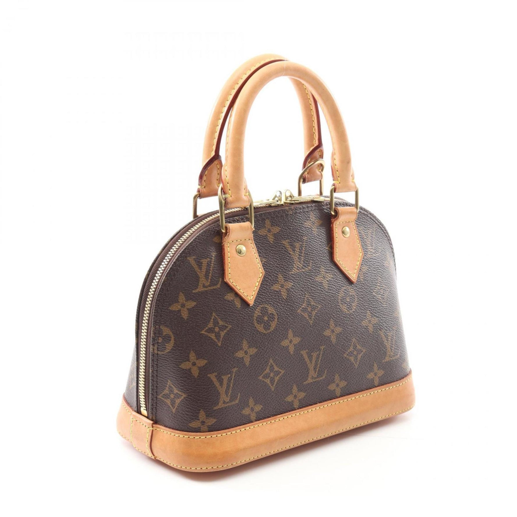 Louis Vuitton Alma BB Handbag, Coated Canvas and Leather, Monogram, Brown
