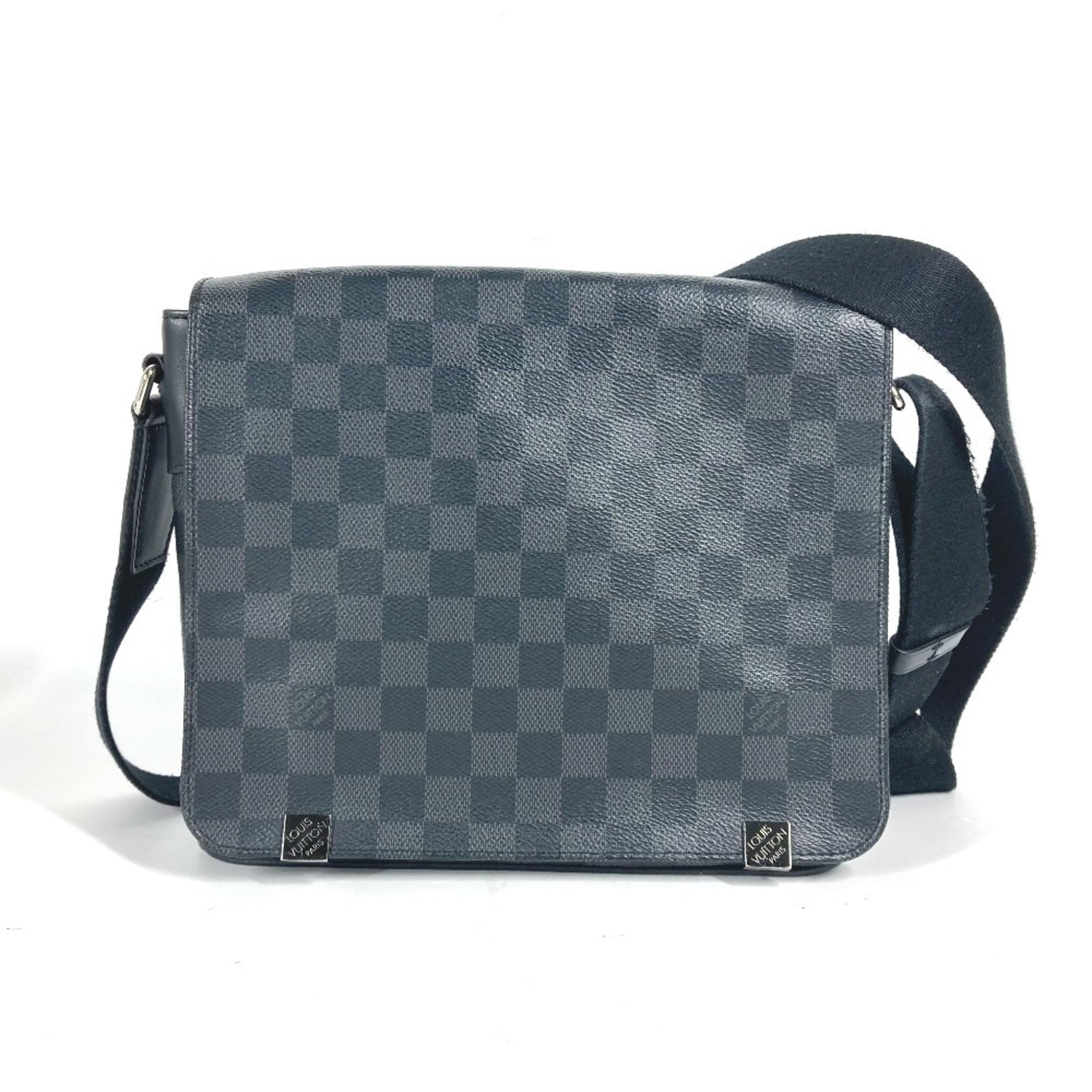 Louis Vuitton Damier Graphite District PM NM Crossbody Bag Flap Shoulder Canvas Men's