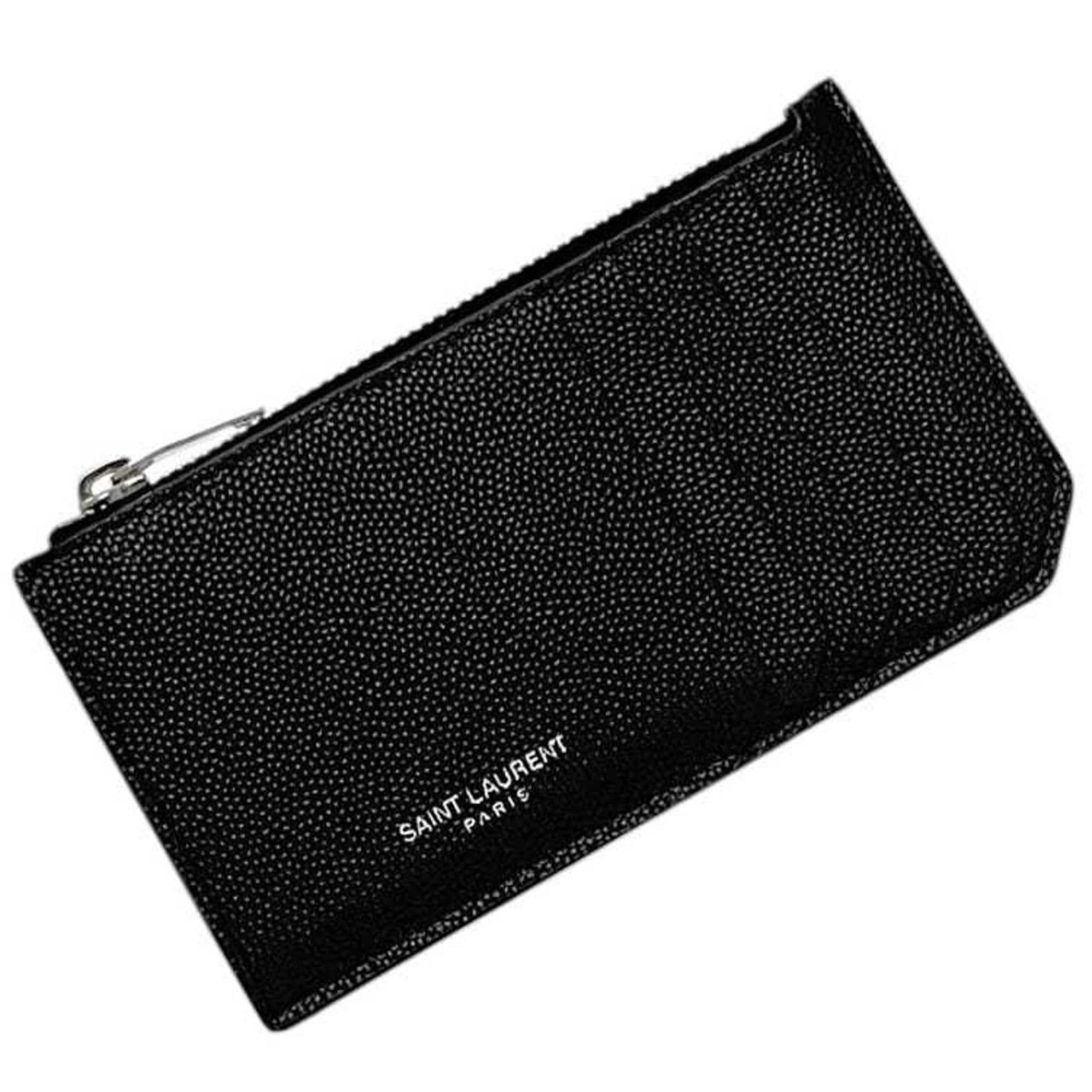 Saint Laurent Card and Coin Case Leather 1022 SAINT LAURENT PARIS Grained Women
