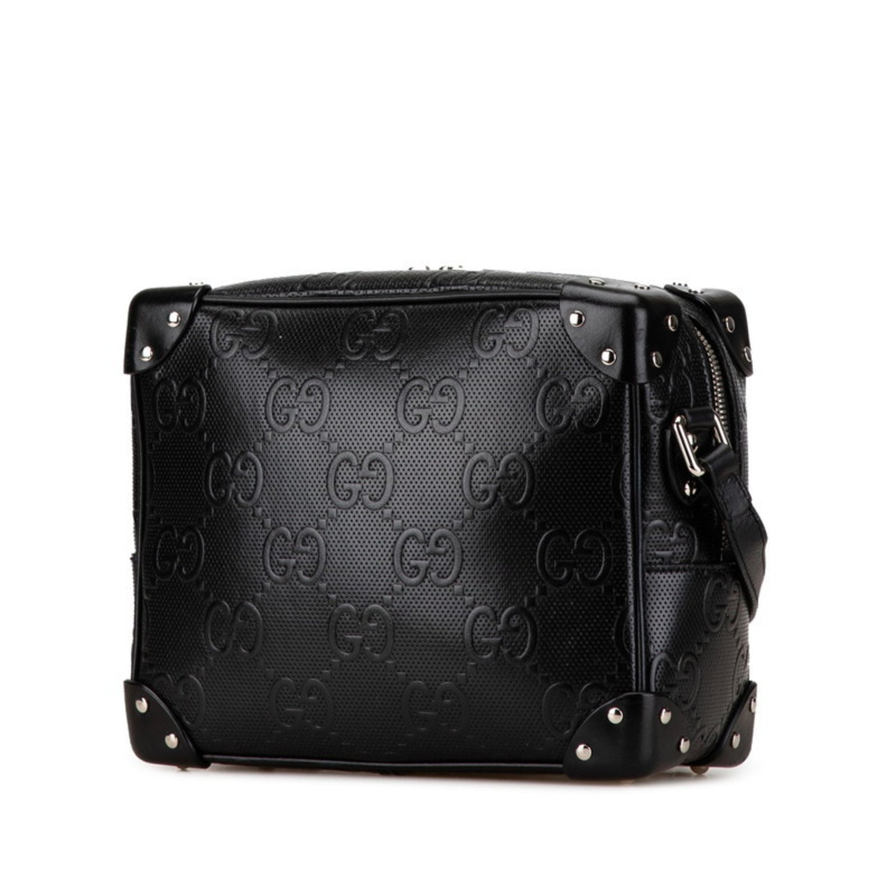 Gucci GG embossed shoulder bag leather