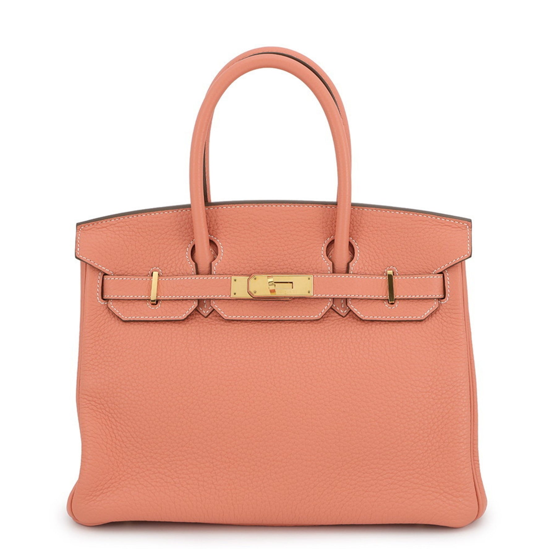Hermes Hermès Birkin 30 Crevette Taurillon Clemence Leather Handbag with Q Stamp