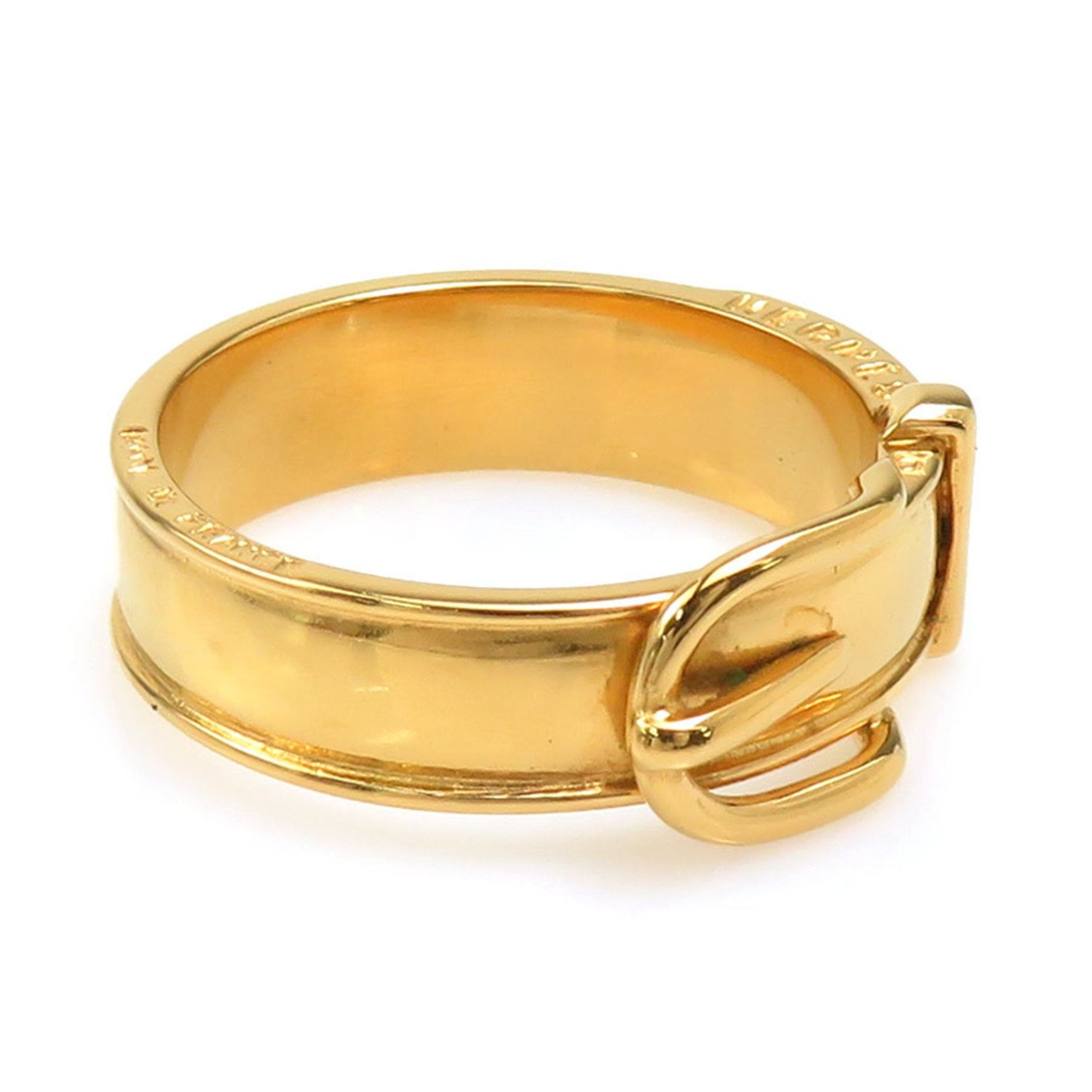 Hermes scarf ring with belt motif, metal