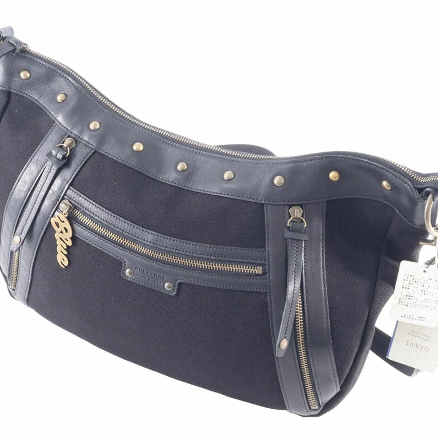 Burberry Canvas Shoulder Bag Leather Blue Label Crossbody