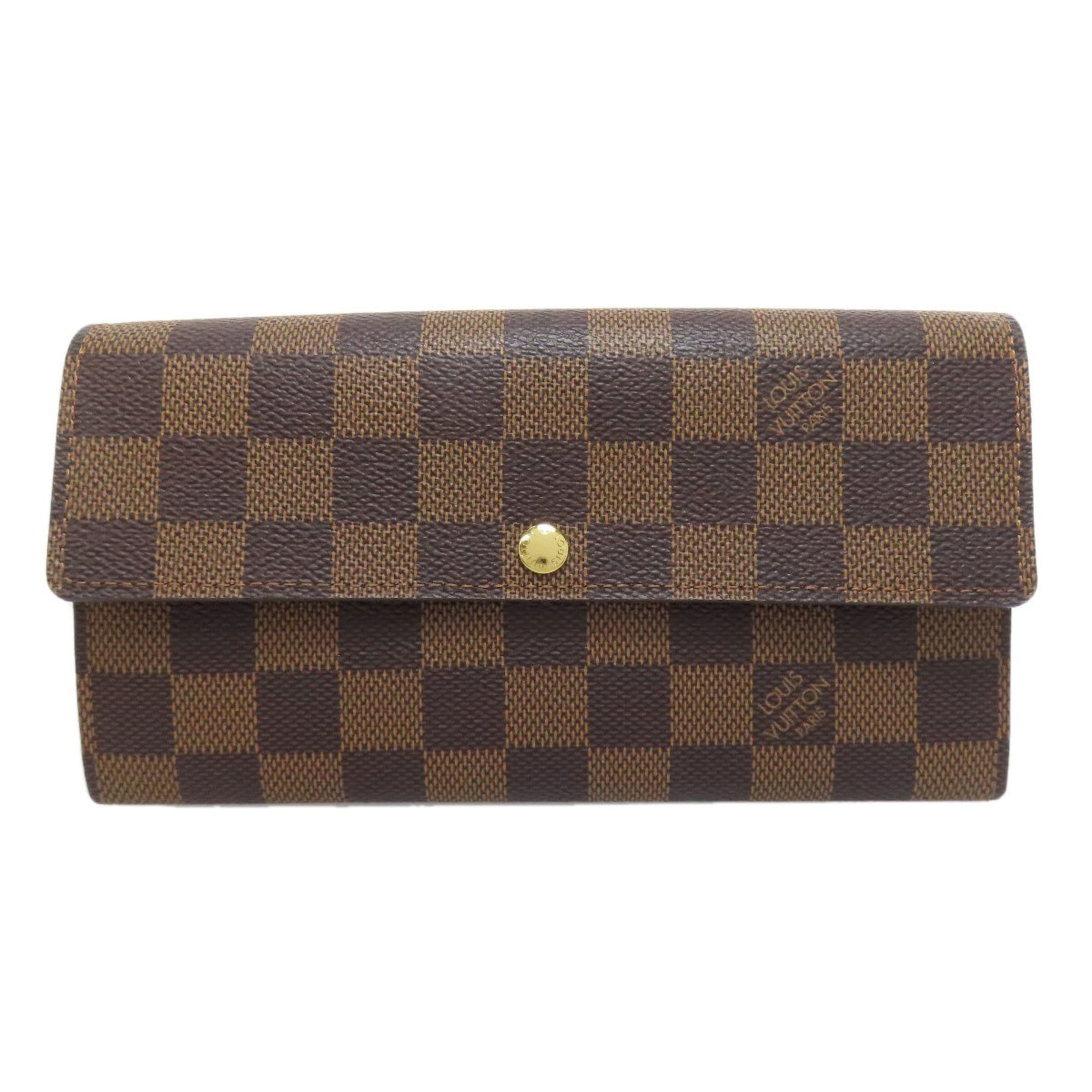 Louis Vuitton Portefeuille Sarah (old model) long wallet in Damier canvas .
