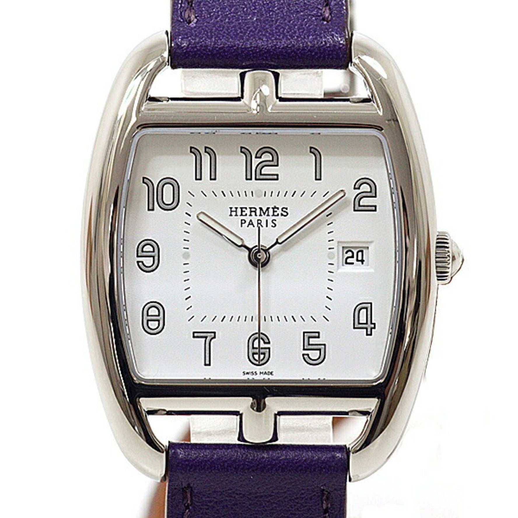 HERMES Watch Cape Cod Tonneau White Dial Quartz Finished