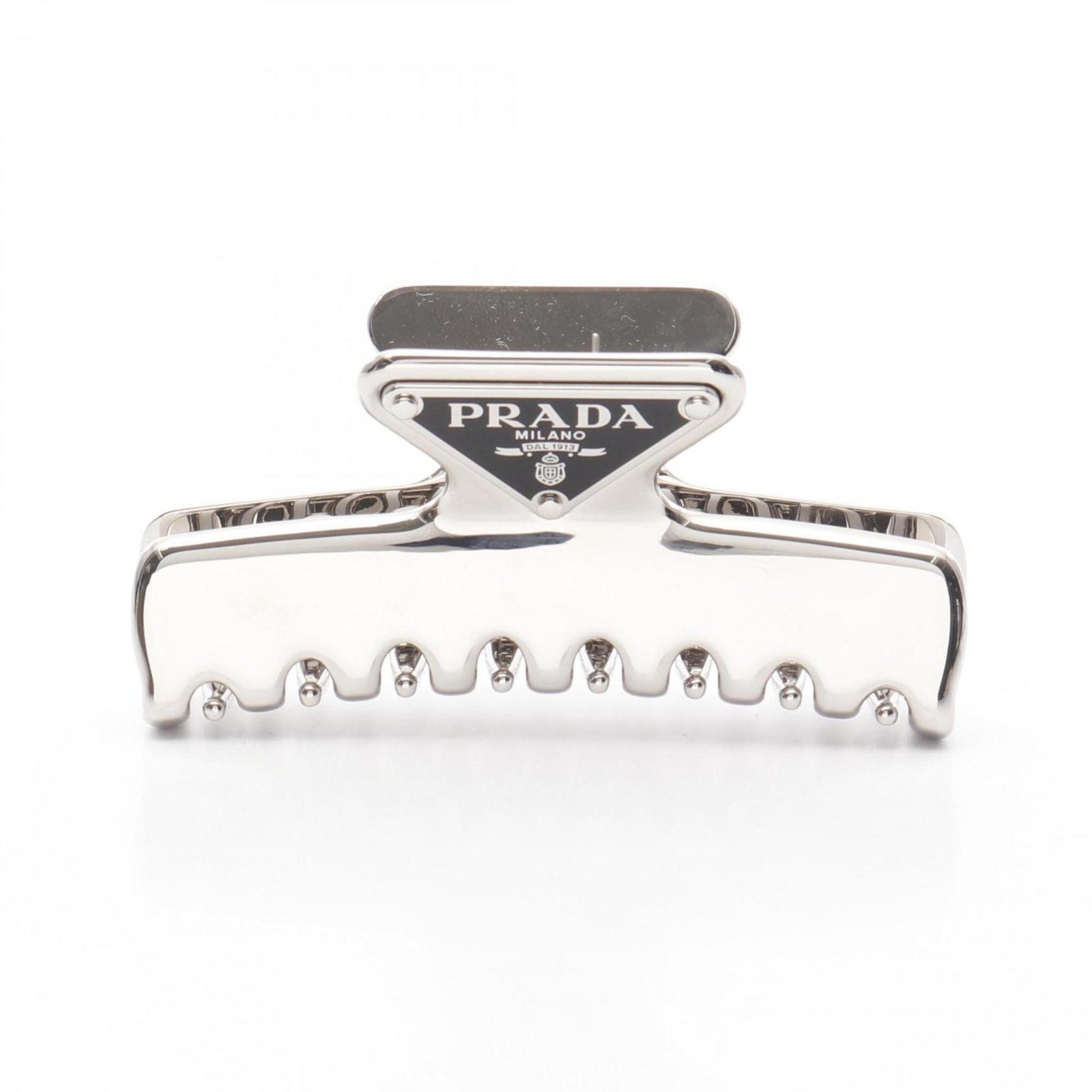 Prada Triangle Hair Clip Clothing Stainless Steel Silver Black