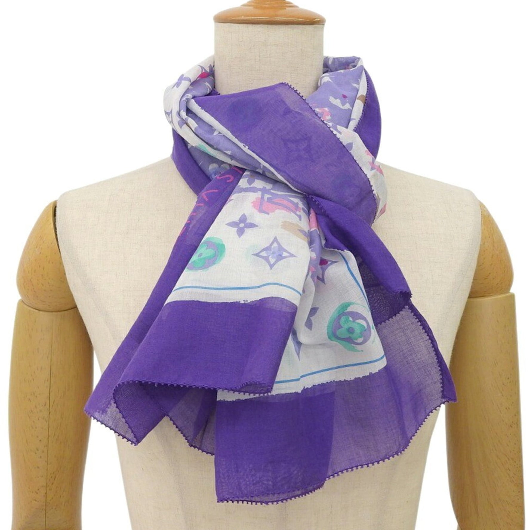 Louis Vuitton Monogram Large Scarf/Muffler Cotton Multicolor