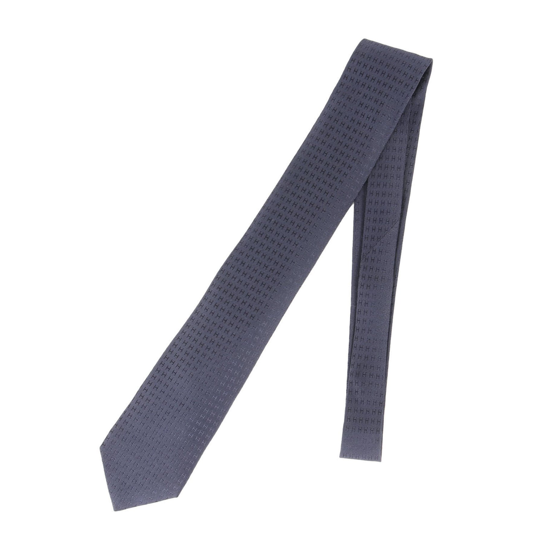 HERMES Hermès Blue Jacquard Silk Tie, Made in France