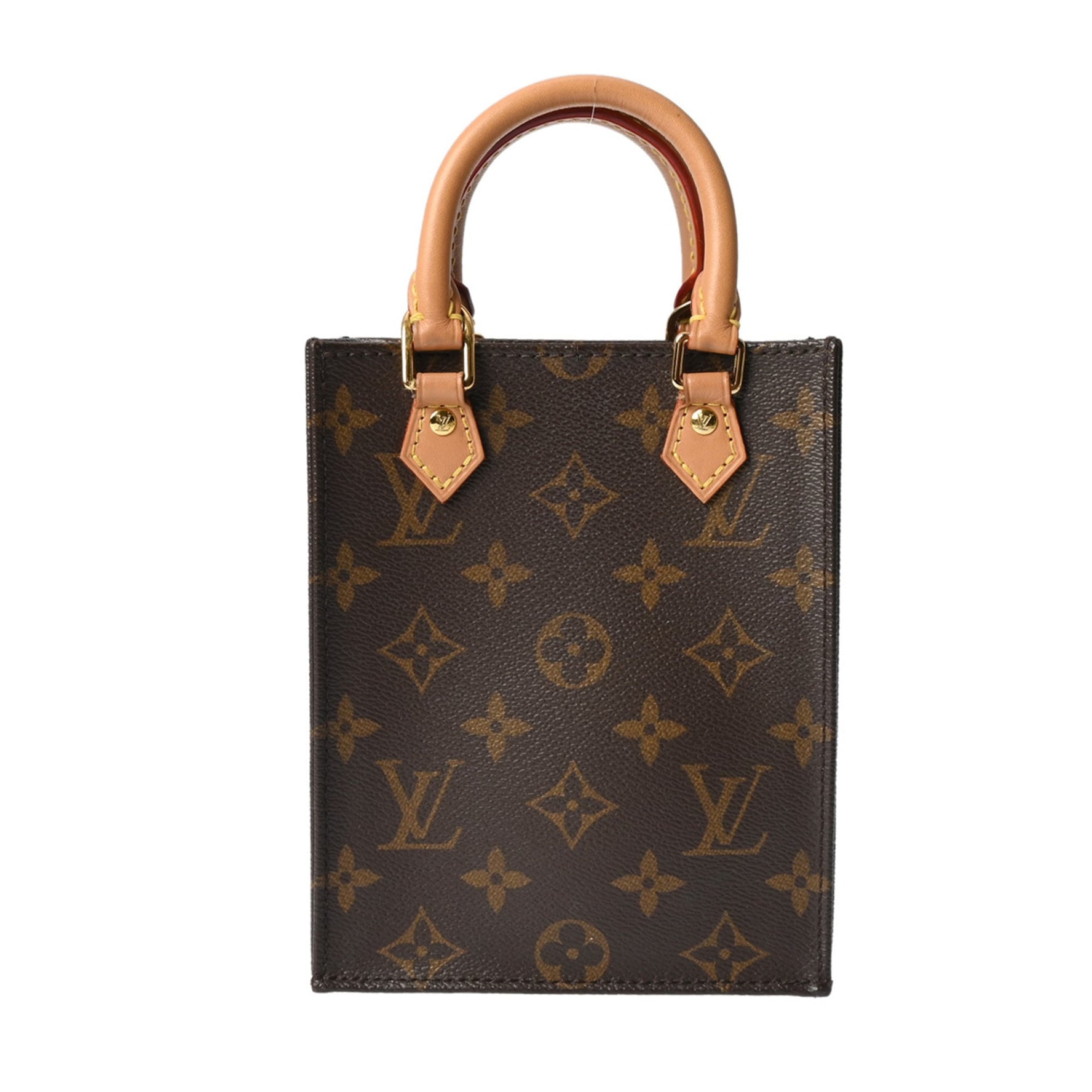 LOUIS VUITTON Monogram Petite Sac Plat (old model) canvas handbag, AB rank, pre-owned, Ginzo