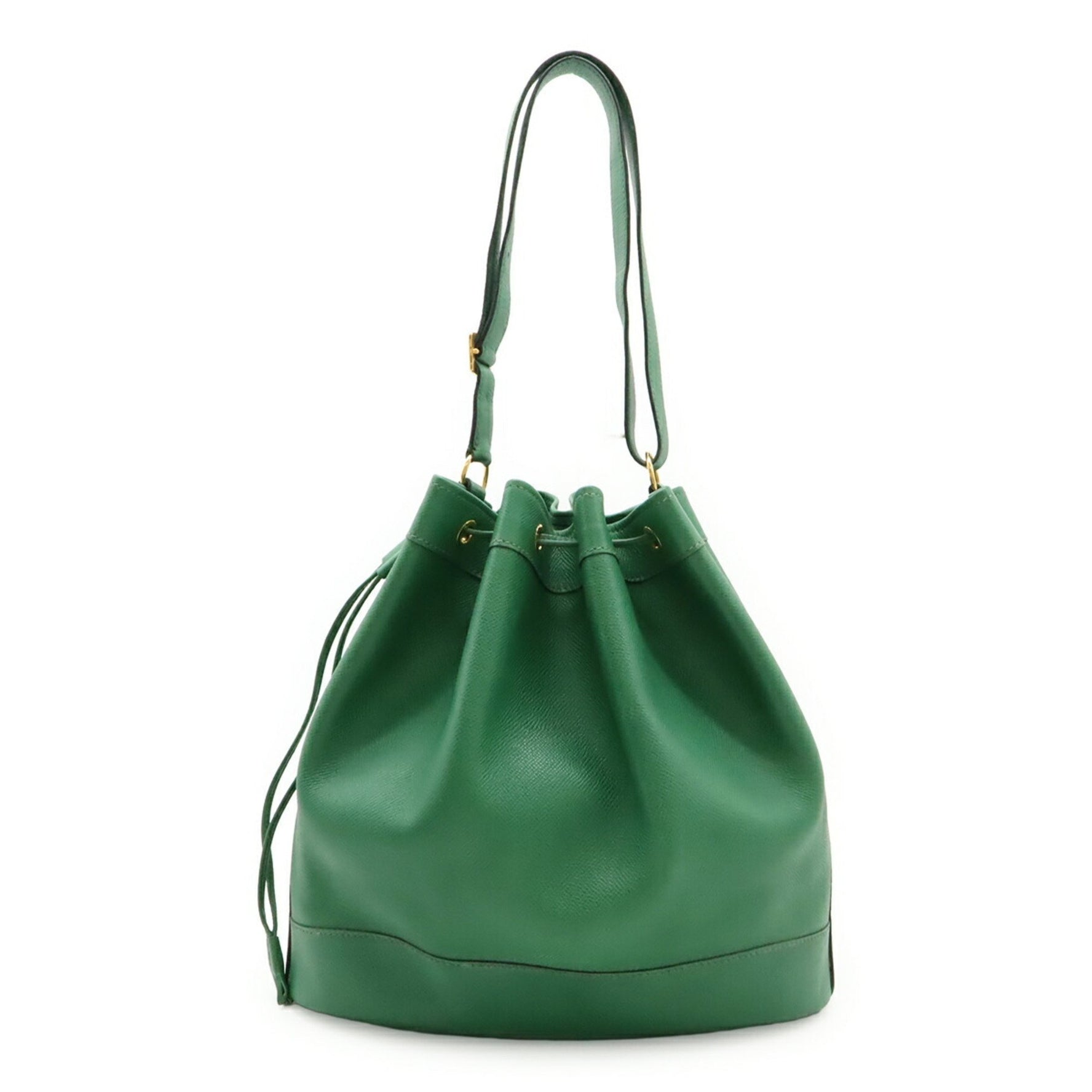 HERMES Market GM Shoulder Bag, Couchvel Leather, Bamboo, Green, 〇V Stamp