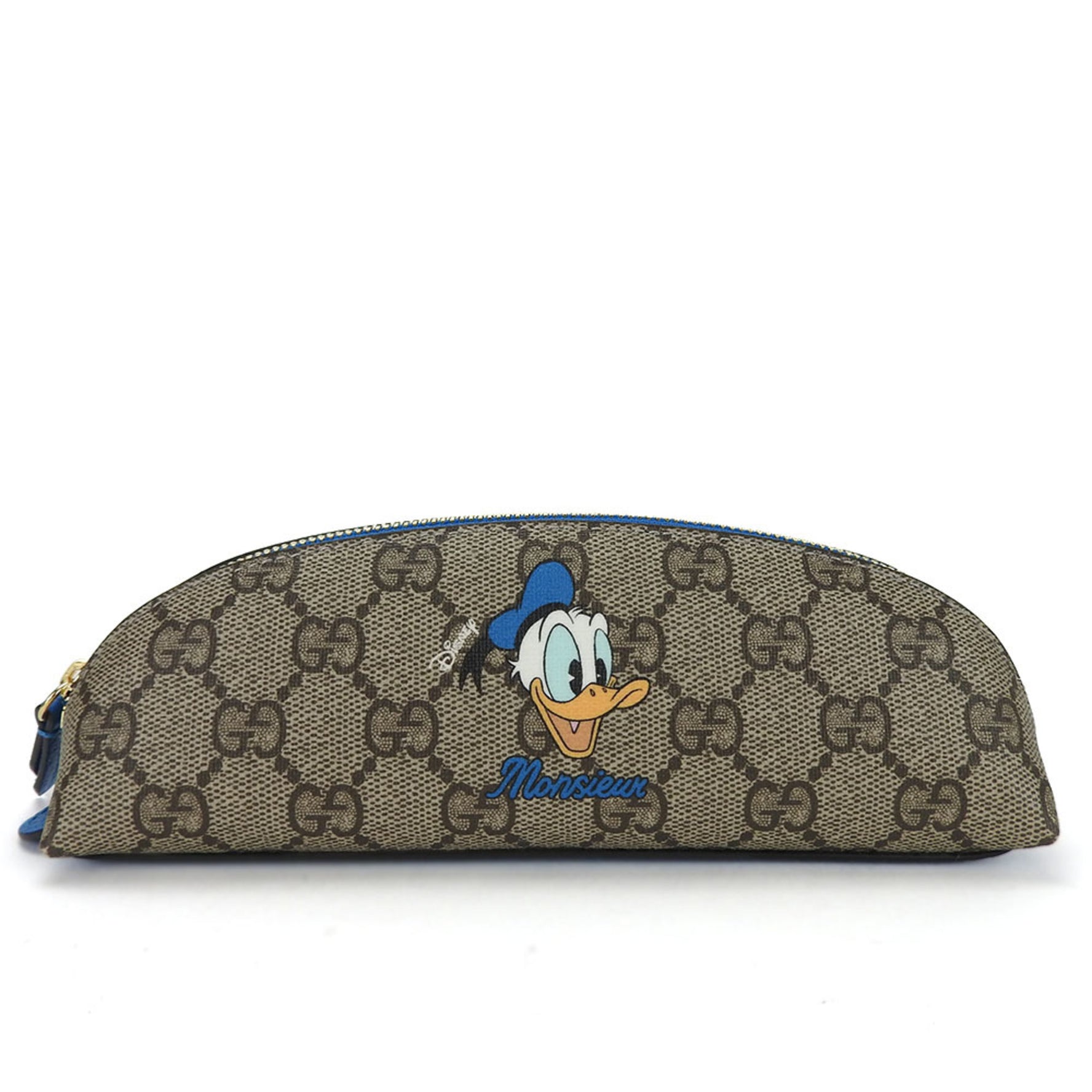 Gucci Pen Case GG Supreme Beige Blue Donald Duck Disney Collaboration Accessory