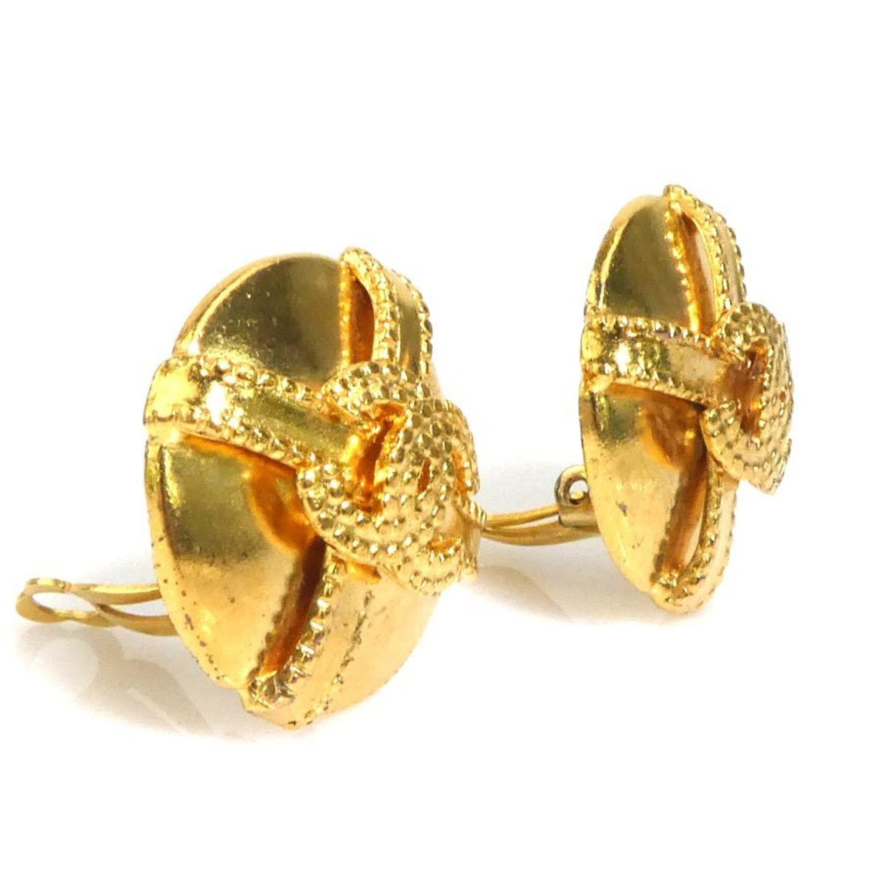 CHANEL Coco Mark Metal Earrings