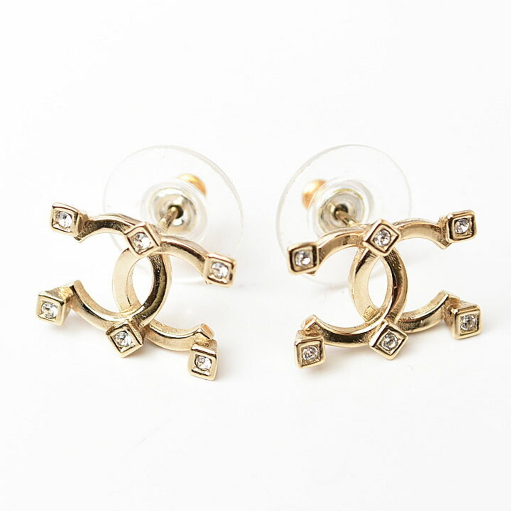 Chanel Earrings CC Mark Rhinestone