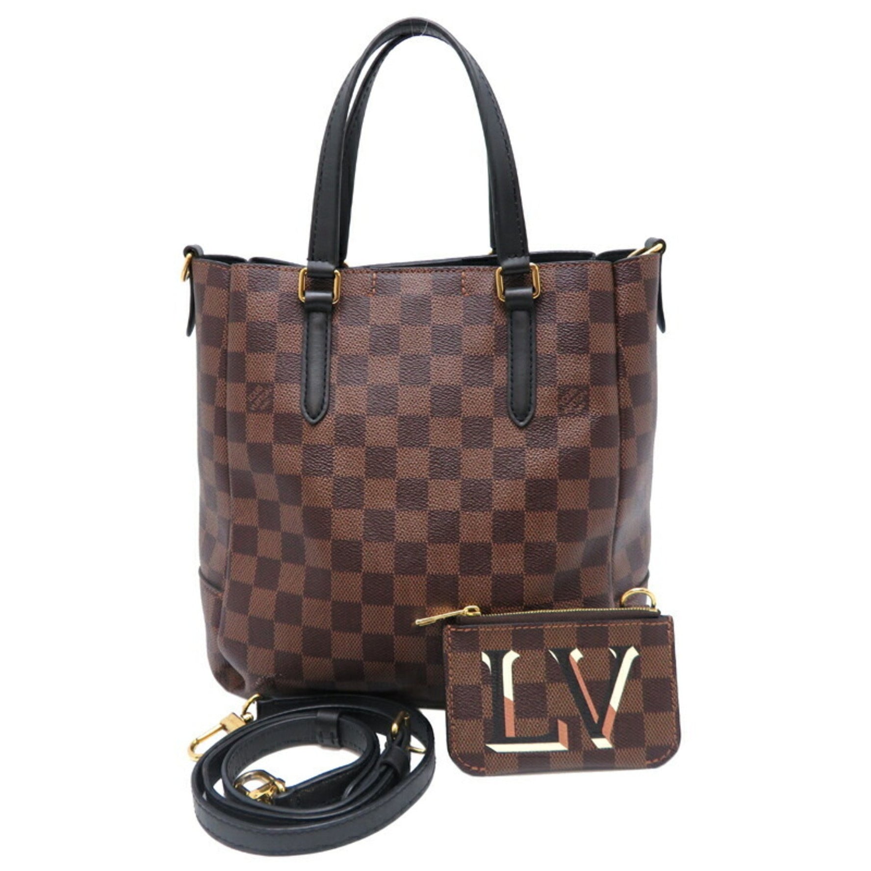 Louis Vuitton Belmont NV BB Handbag Damier Ebene (Brown)