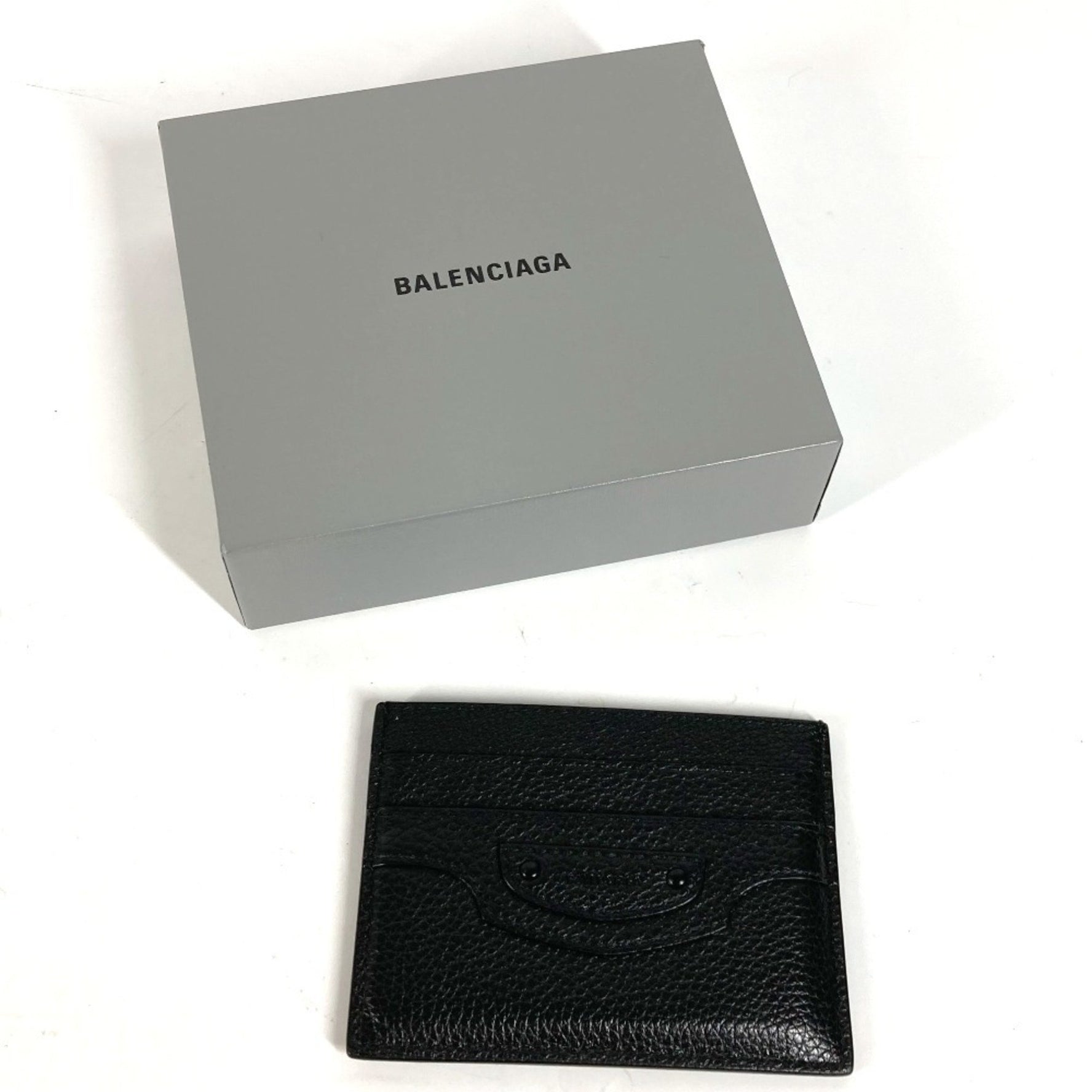 BALENCIAGA Neo Classic Business Card Holder Pass Case Holder/Card Leather