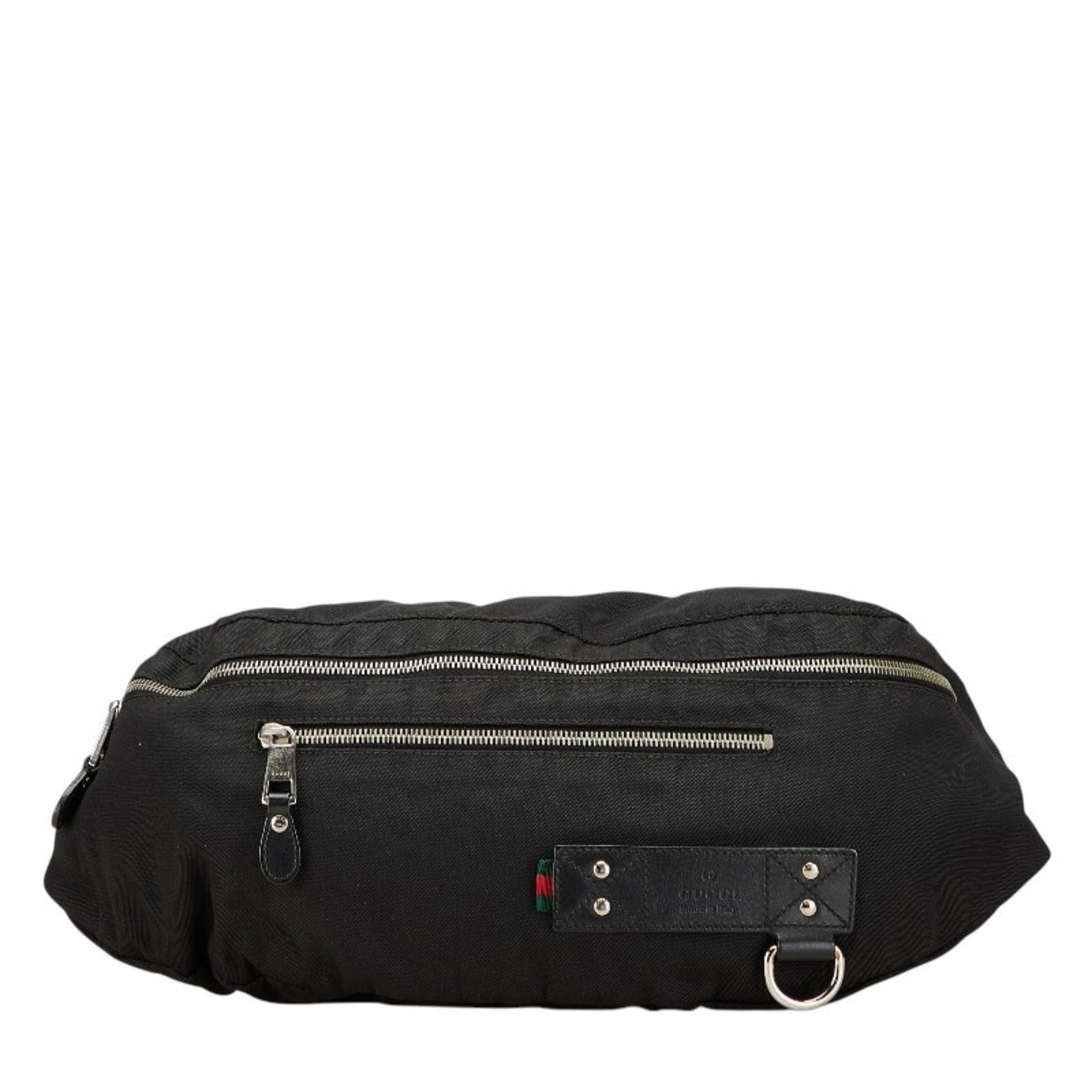 Gucci Abbey Sherry Line Body Bag/Waist Bag in Black and Multicolor Canvas