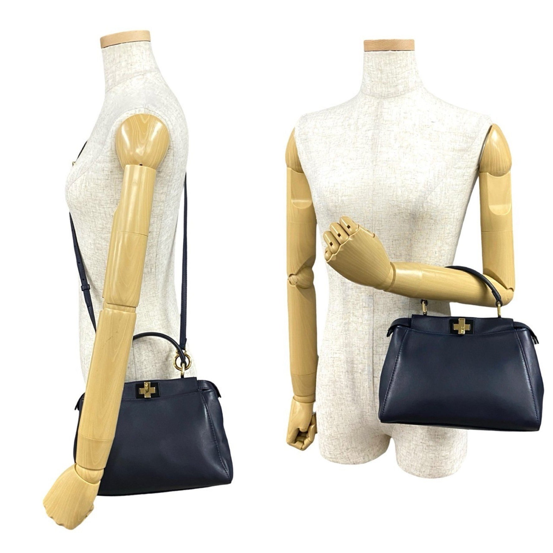 FENDI Peekaboo Mini Leather Shoulder Bag/Handbag