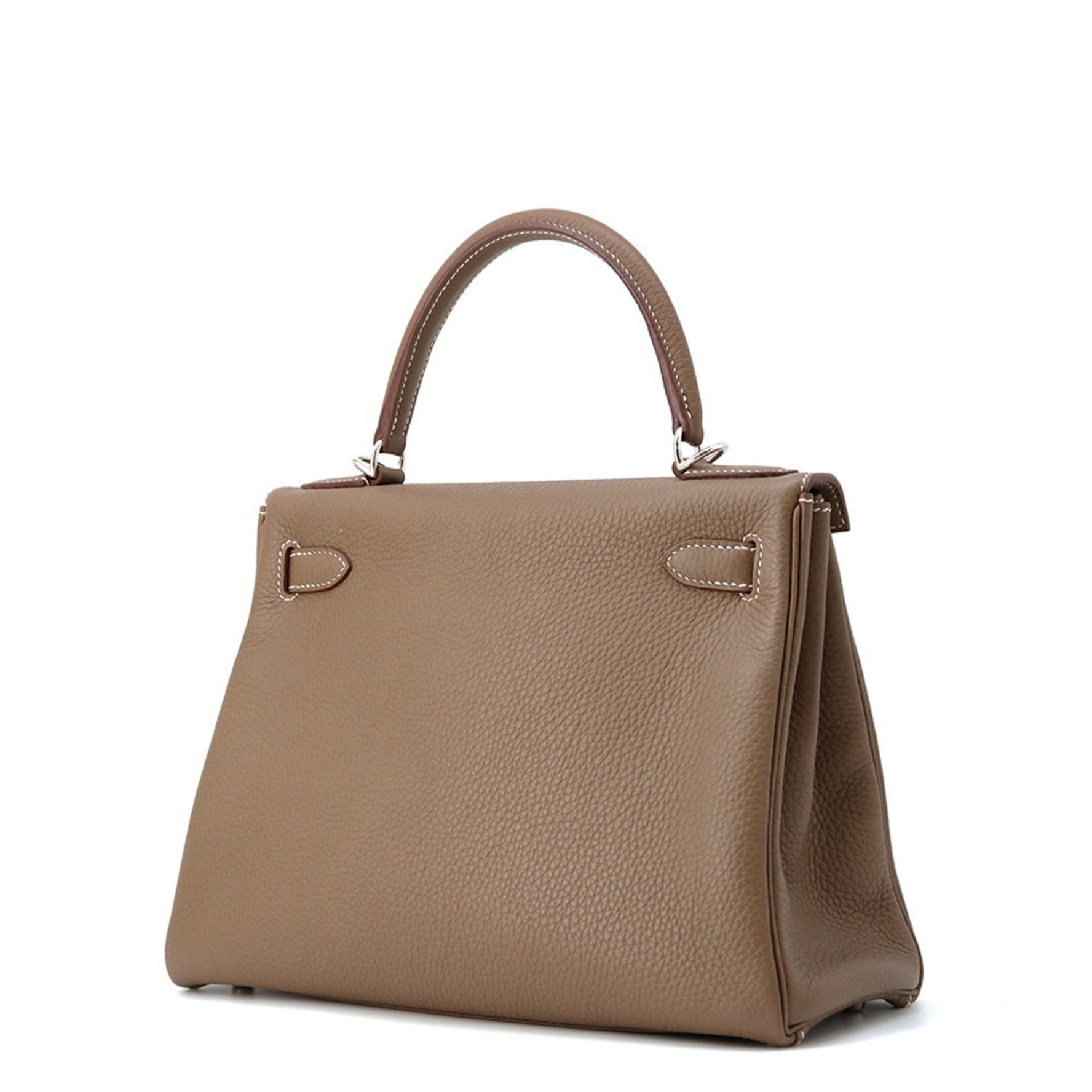 Hermes Hermès Kelly 28 Handbag with Inner Stitching, Etoupe Togo, Z Stamp, 2-Way Shoulder Bag