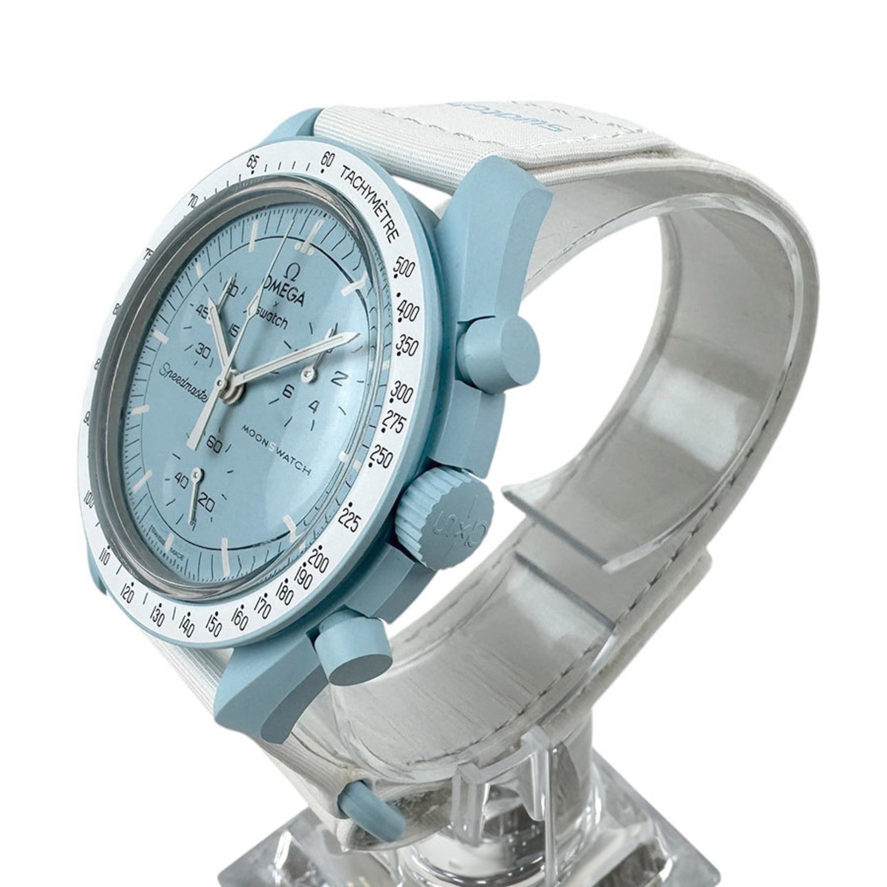 OMEGA SWATCH x Mission to Uranus Bioceramic Light Blue White Quartz Watch