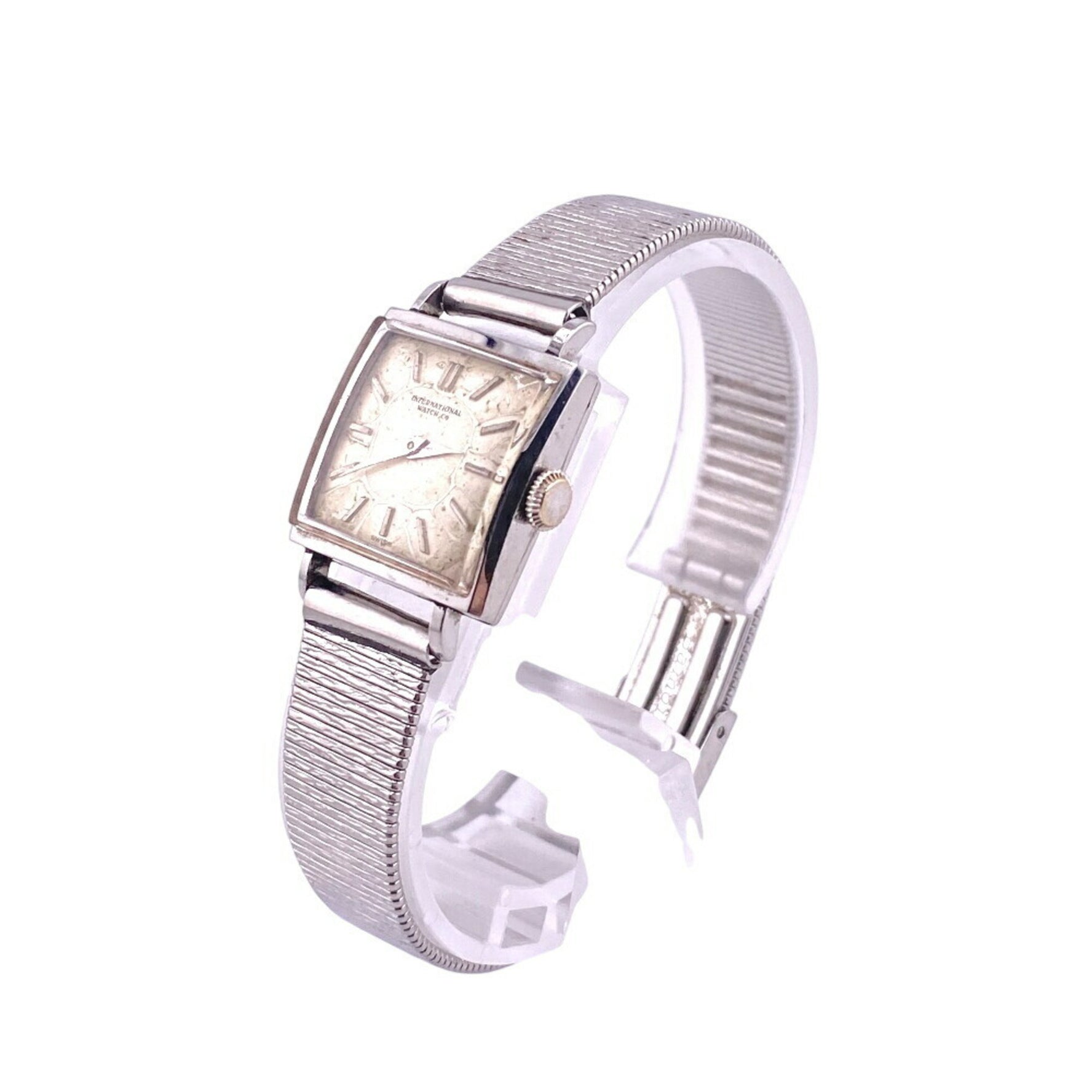 IWC Square International Watch Company Analog Digital Silver Ladies