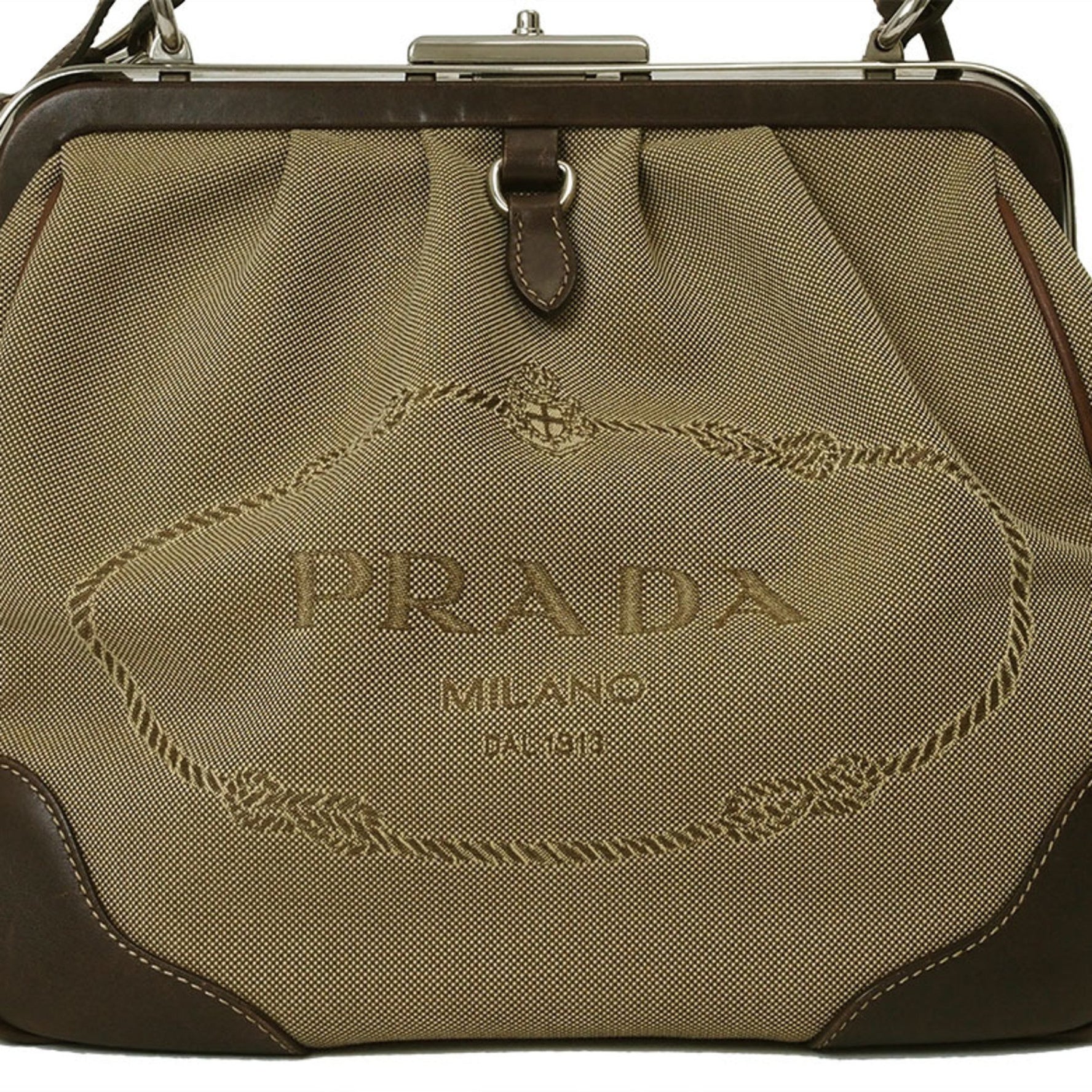 Prada Jacquard Handbag Canvas