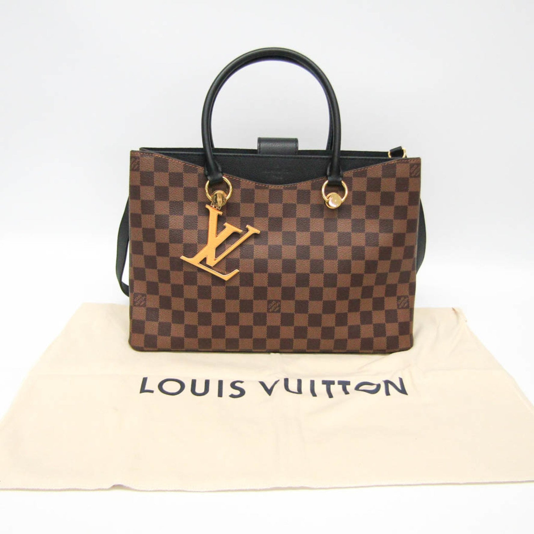 Louis Vuitton Damier LV Riverside Handbag,Shoulder Bag Damier Canvas,Noir