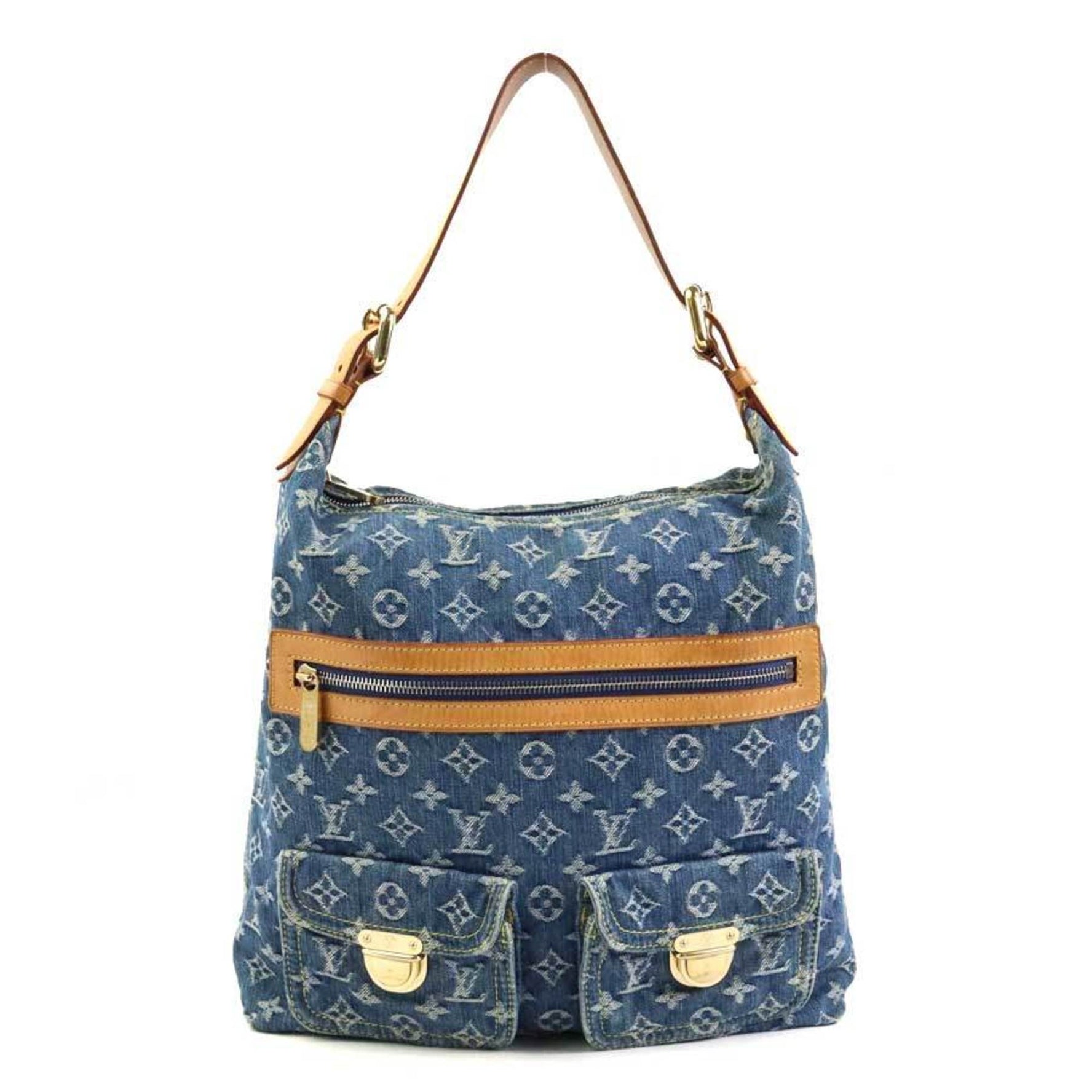 Louis Vuitton Shoulder Bag Monogram Denim Baggy GM Gold