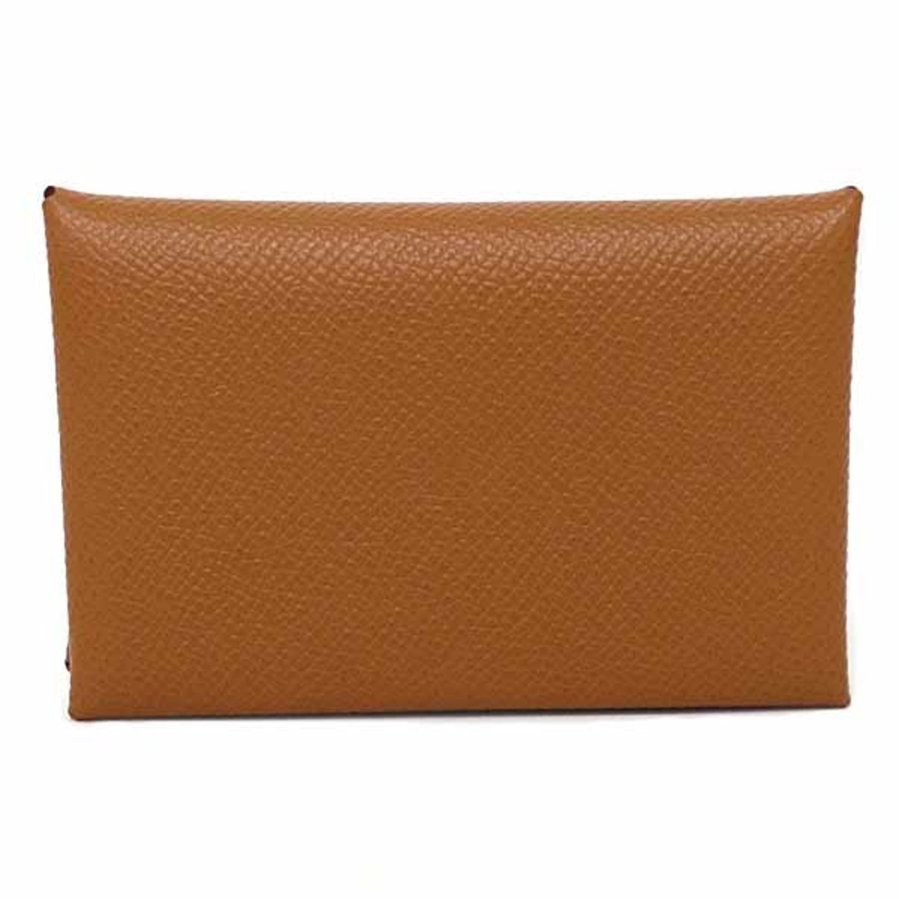 Hermes Calvi card case, business holder, Epsom leather, gold, B stamp, made in 2023