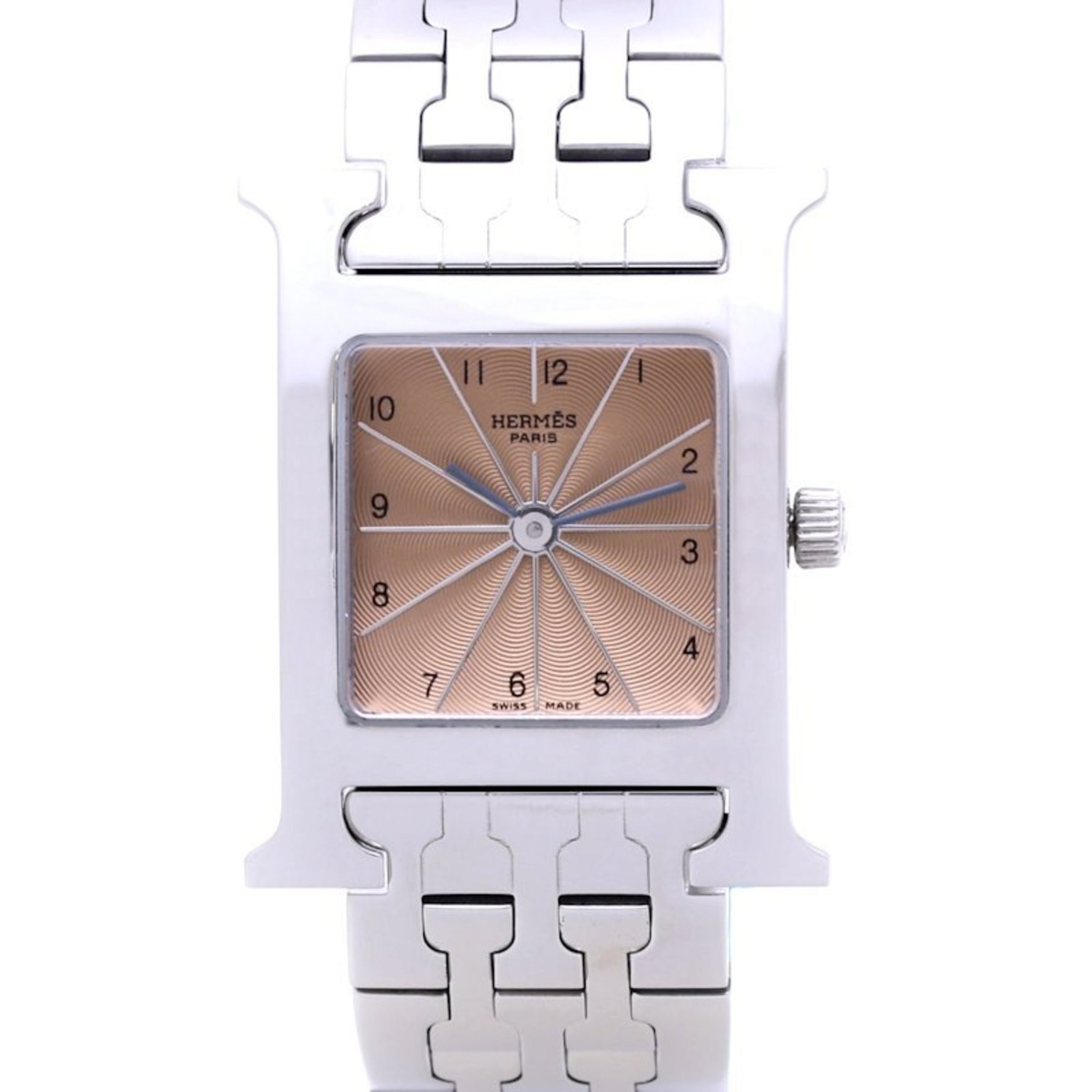 HERMES H Watch 4804 Stainless Steel Ladies